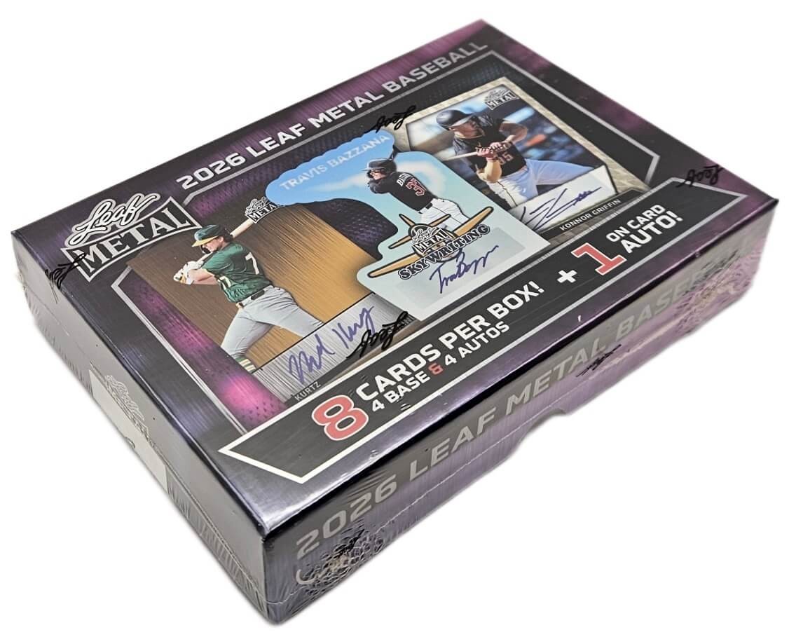 2026 Leaf Metal Baseball Factory Sealed Hobby Box 9 Cards 5 Autographs