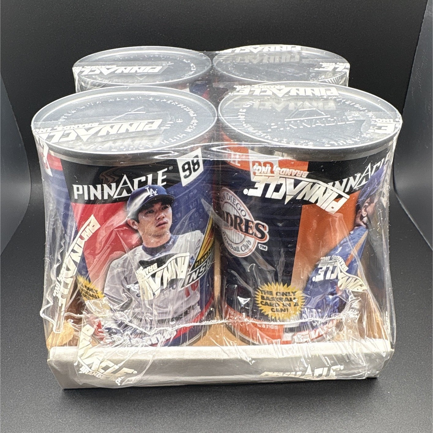 Pinnacle Inside 1998 Baseball Factory Sealed 4-Can Lot McGwire Maddox Gwynn Nomo