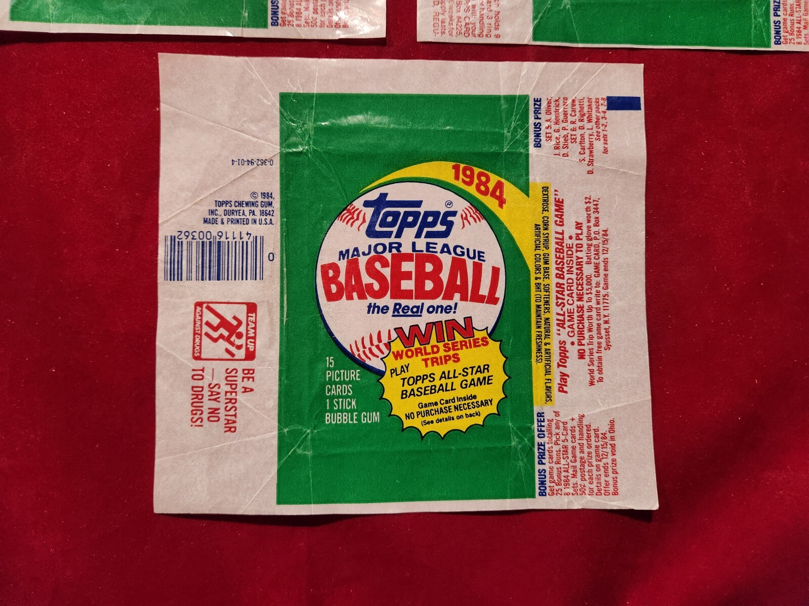 ⚾3 Set / Lot 1984 TOPPS Baseball Wax Pack WRAPPERS 4.2⚾ Mattingly RC Rookie Year