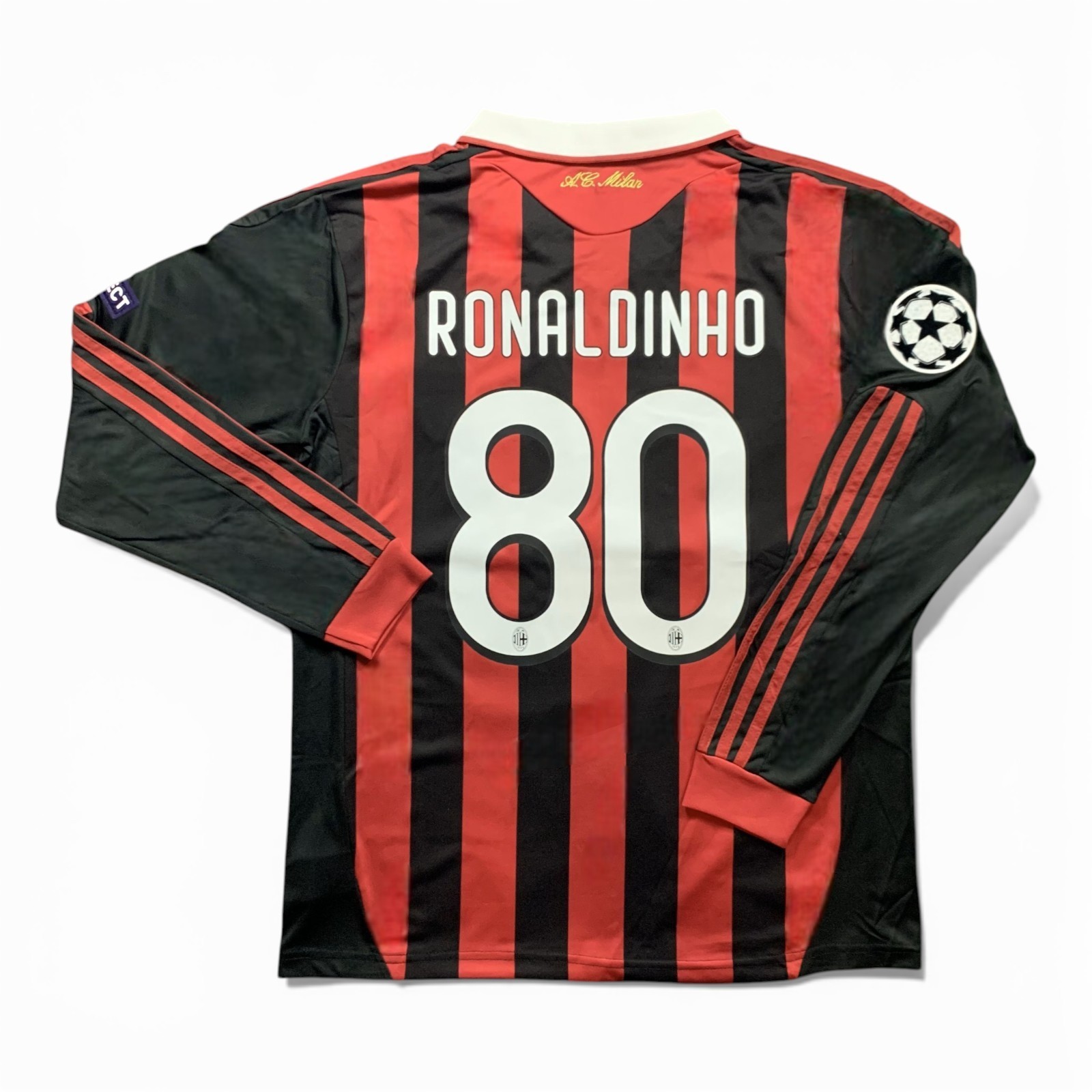 Ronaldinho #80 AC Milan 2009/10 Long Sleeve Jersey Retro – Men’s Sizes – New