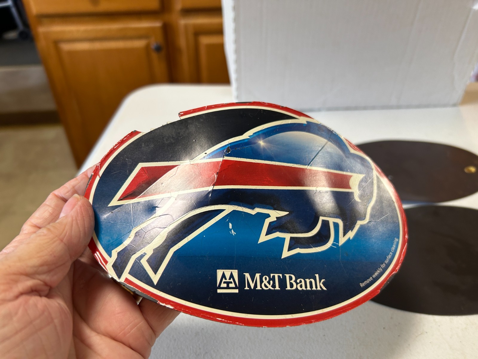 3 Vintage Buffalo Bill Football M&T Bank Magnets 7 1/2″ x 4 3/4″