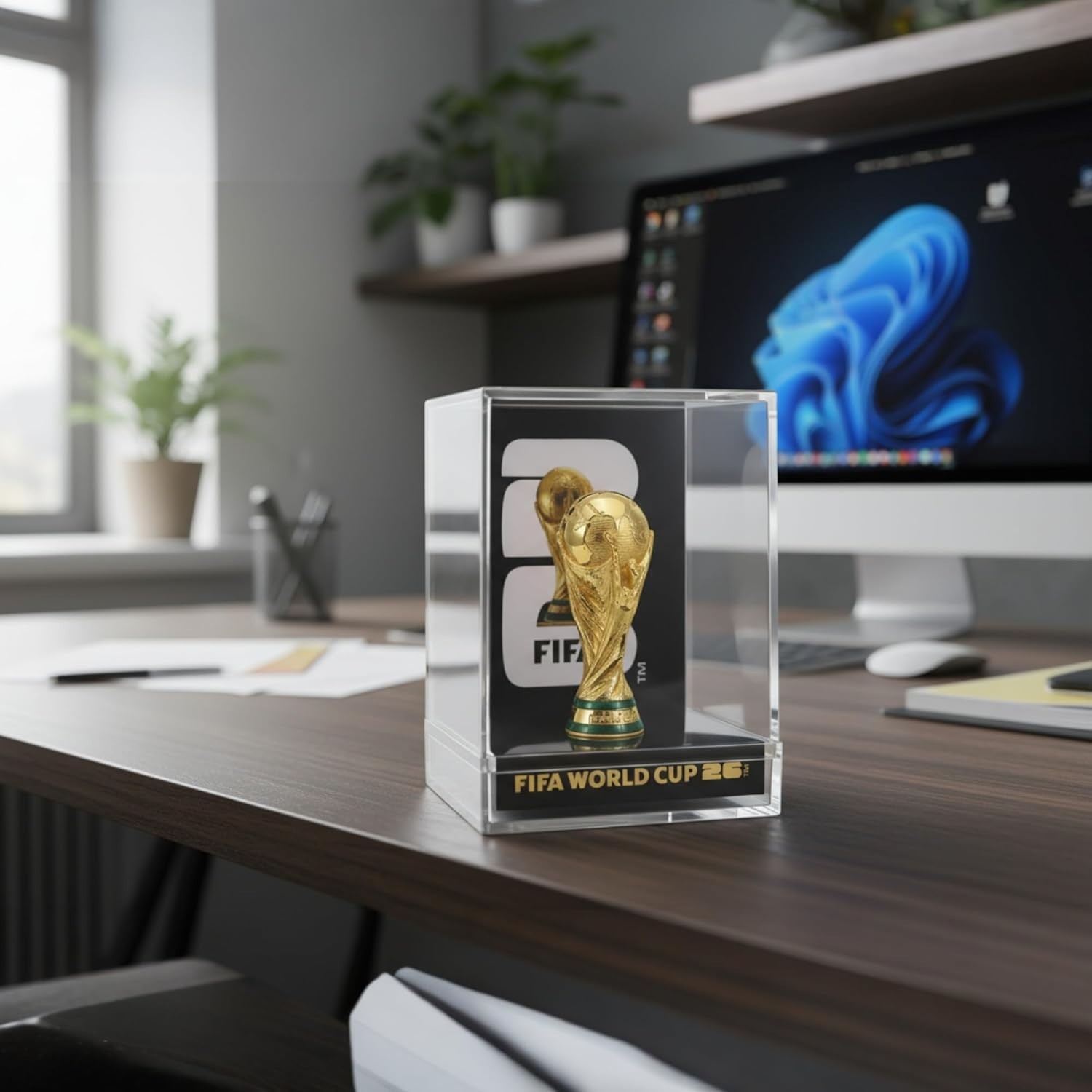 Official FIFA World Cup 2026 Trophy Replica 3in Acrylic Display Case