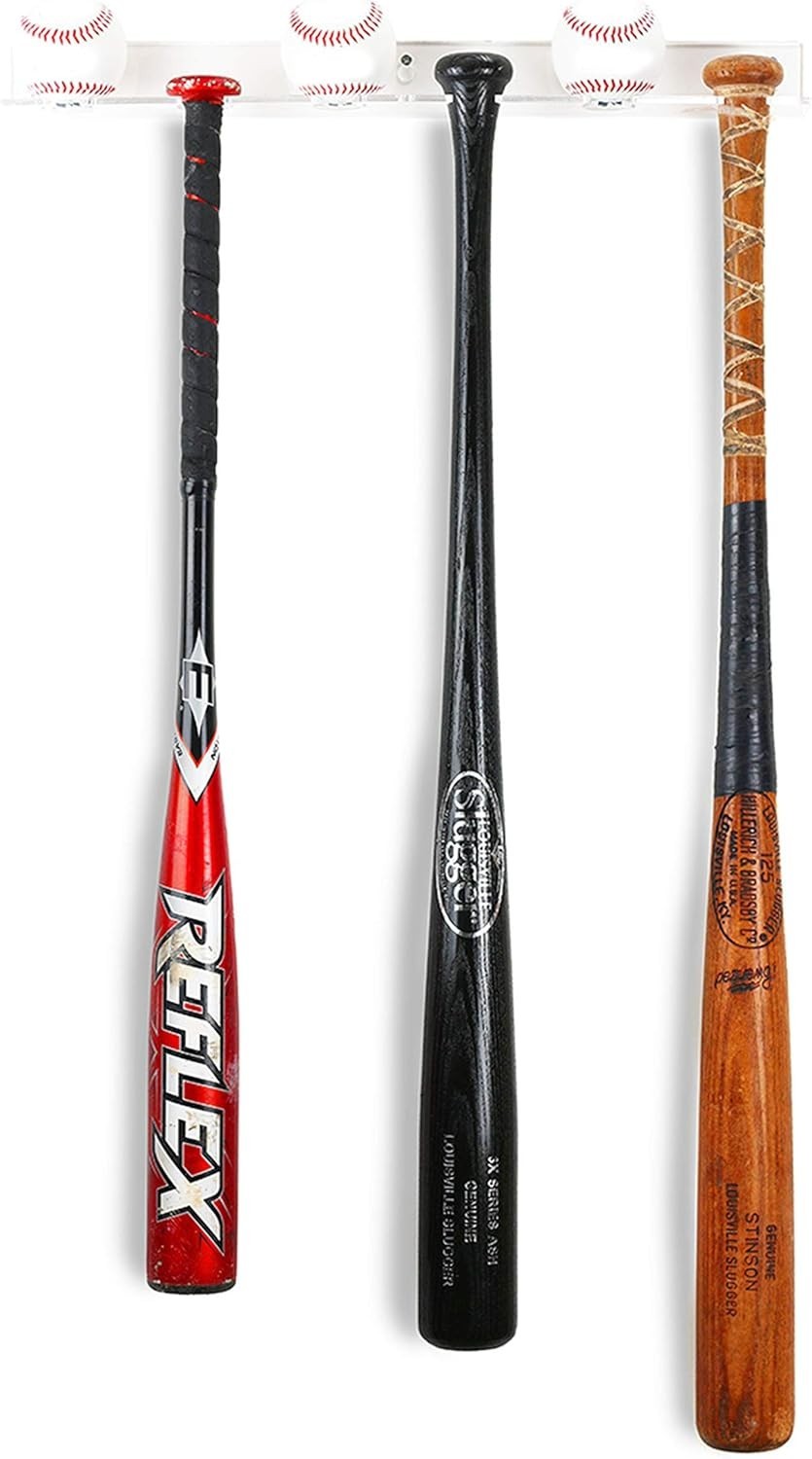 Acrylic Wall Mounts and Display Stands for Regular Baseball Bat