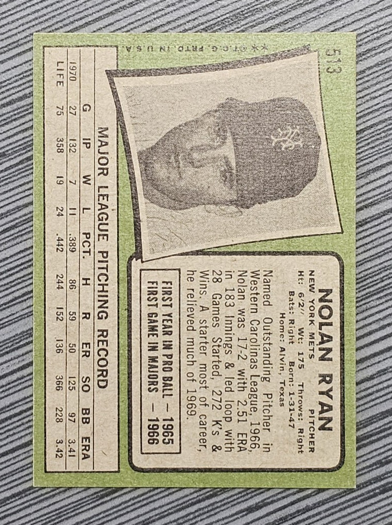1971 Topps #513 Nolan Ryan EX-MT or BETTER?! | Raw/Ungraded | Offers Welcome!