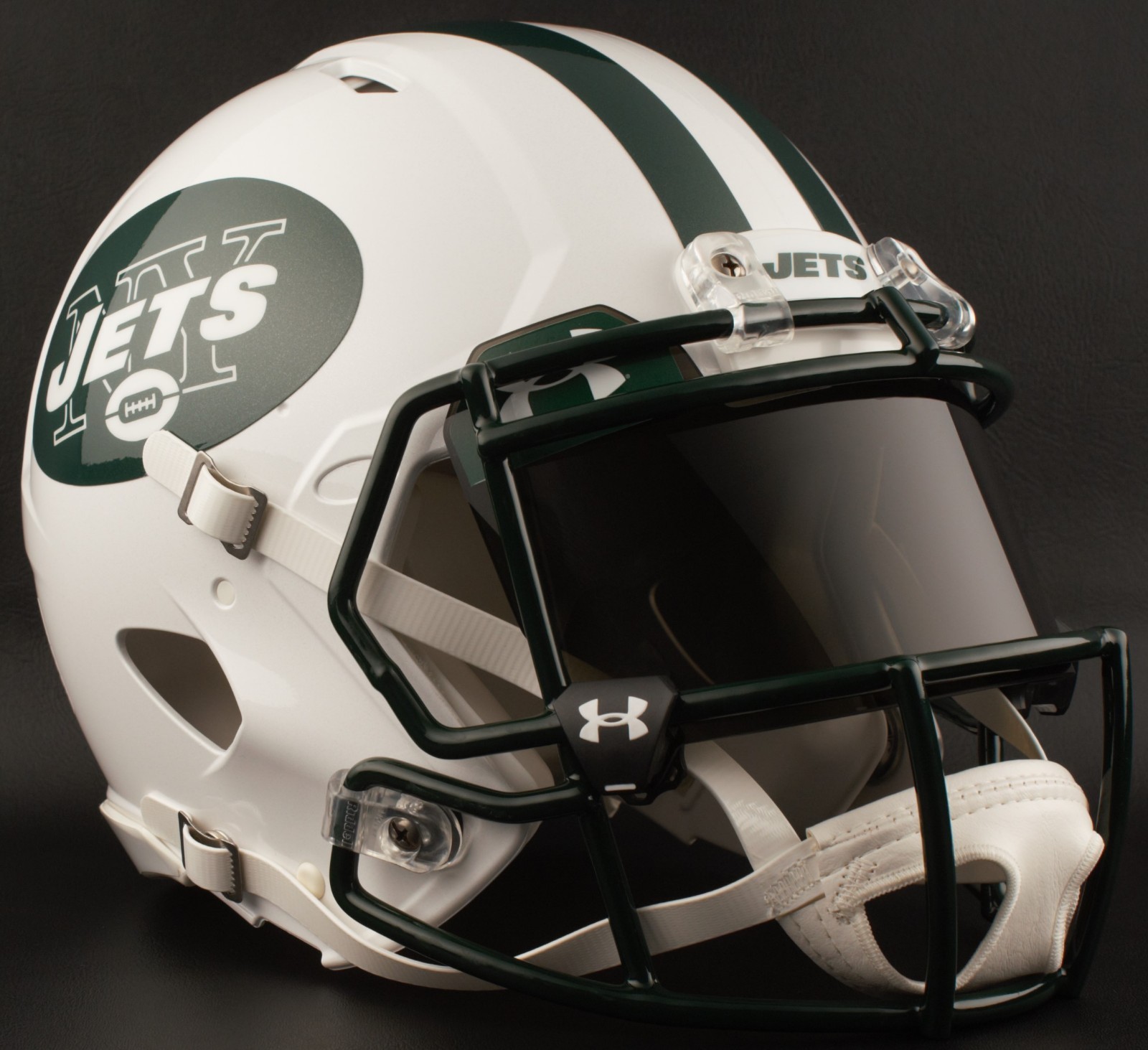 NEW YORK JETS NFL Football Helmet with BLACK-TINT Visor / Eye Shield