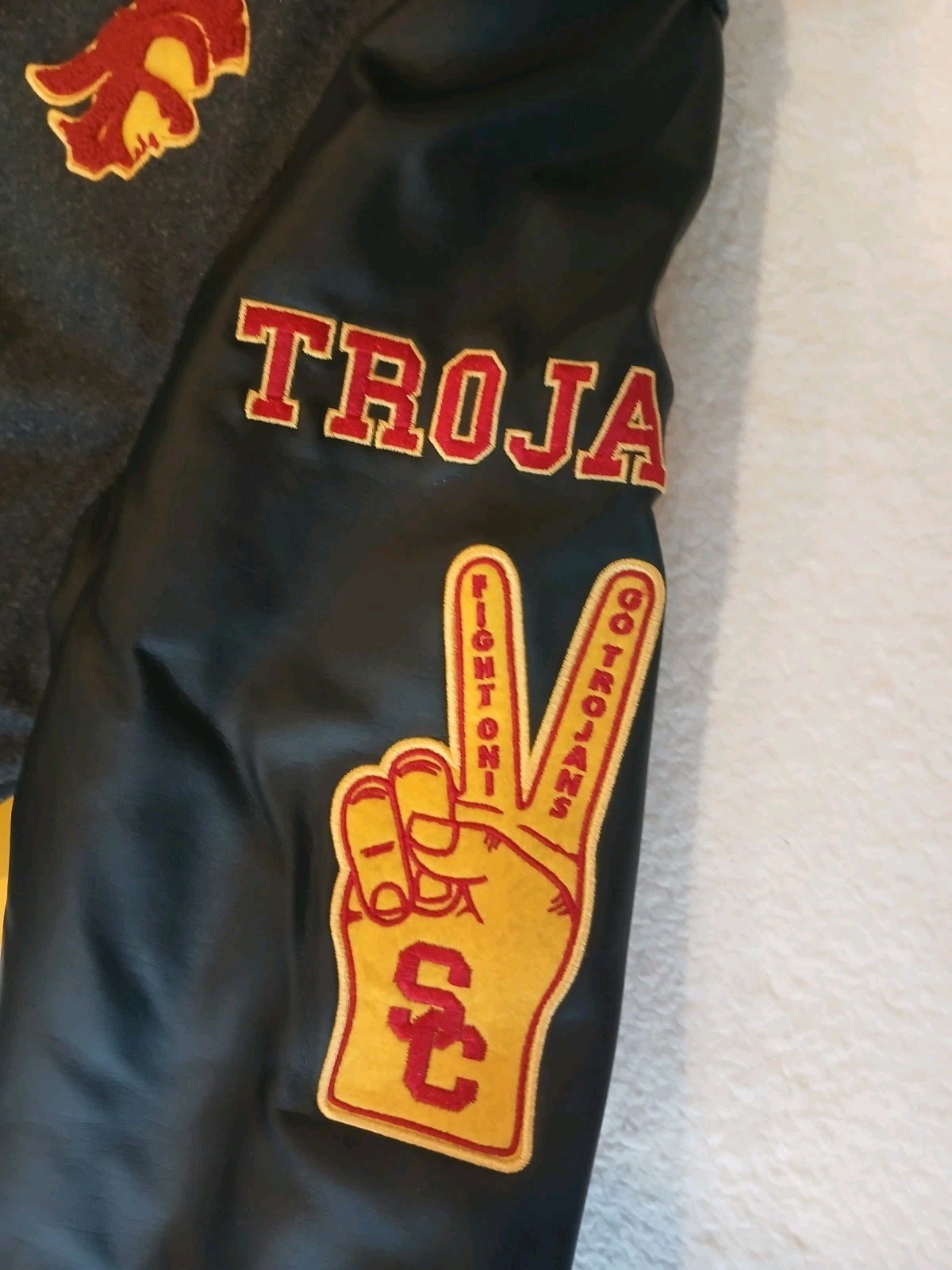 USC Trojans Ultra Game Varsity Jacket Mens Small Charcoal Gray Wool NCAA New NWT