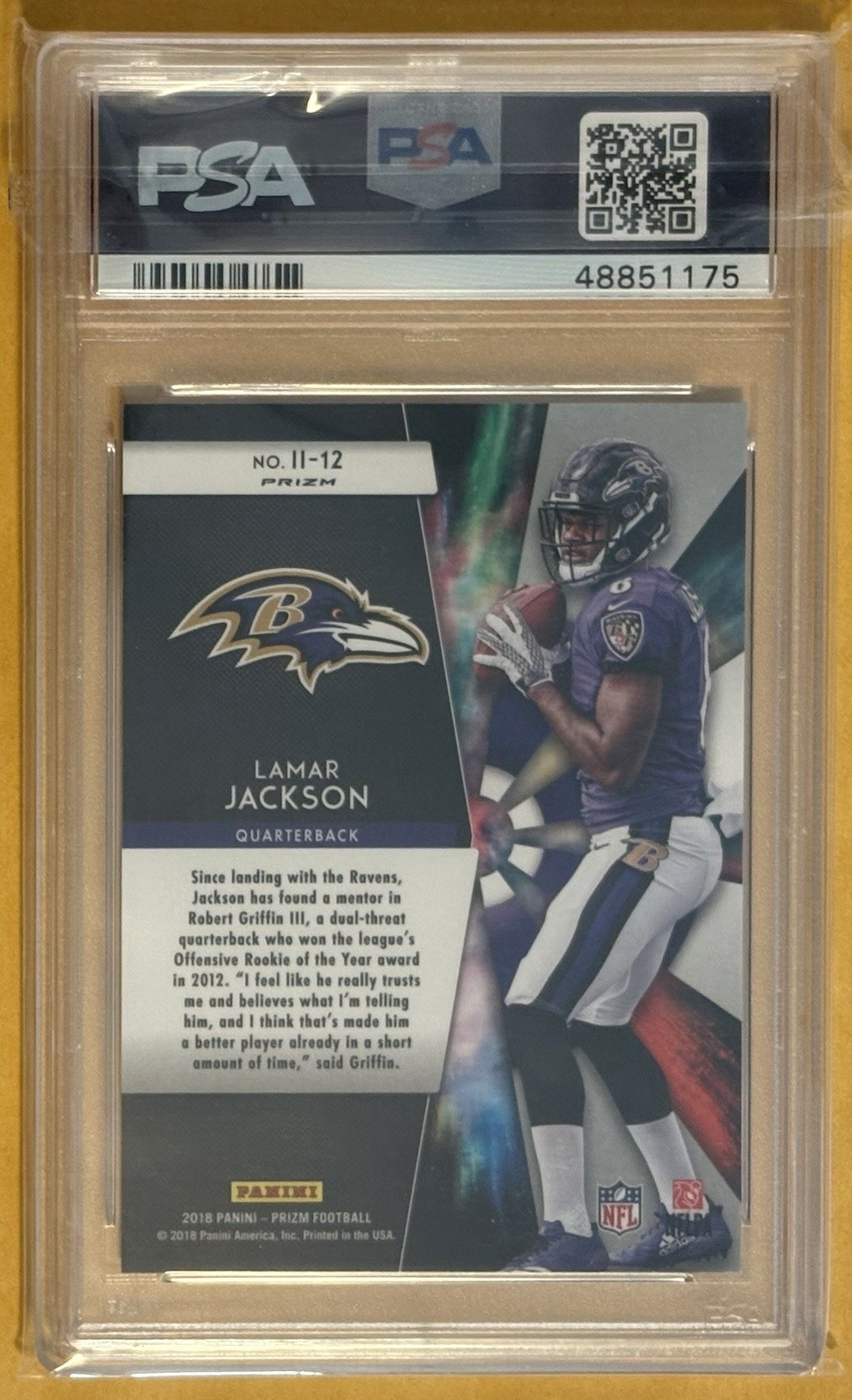 2018 Prizm Lamar Jackson #11-12 Instant Impact Green RC ( PSA 10 ) GEM MT !