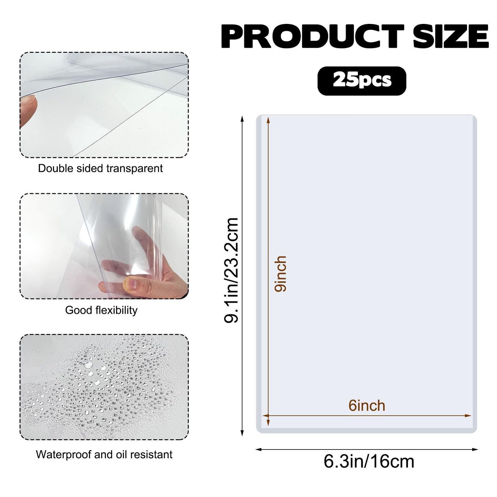 25PCS 6″ x 9″ Jumbo Card Sleeves, Rigid Print Protectors Clear Hard Plastic L…