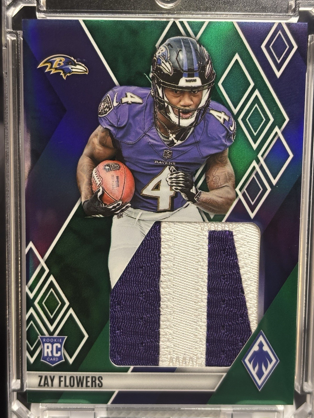 2023 Panini Phoenix – Rookie Jumbo Memorabilia Zay Flowers #RJM-ZF Purple /10