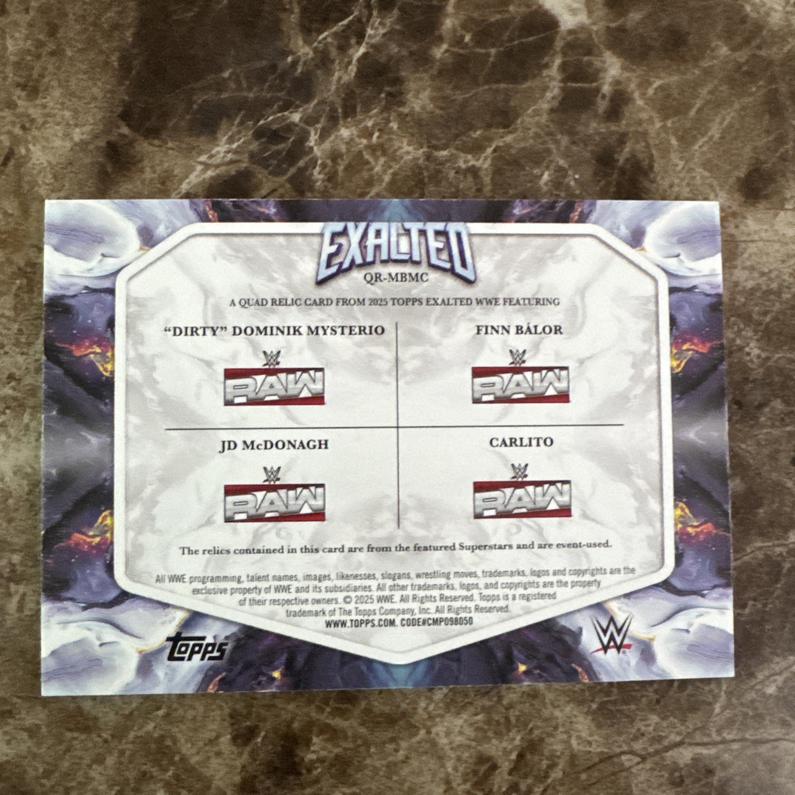 2025 Topps Exalted Carlito JD McDonagh Dominik Mysterio Finn Bálor 25/99 Quad🔥