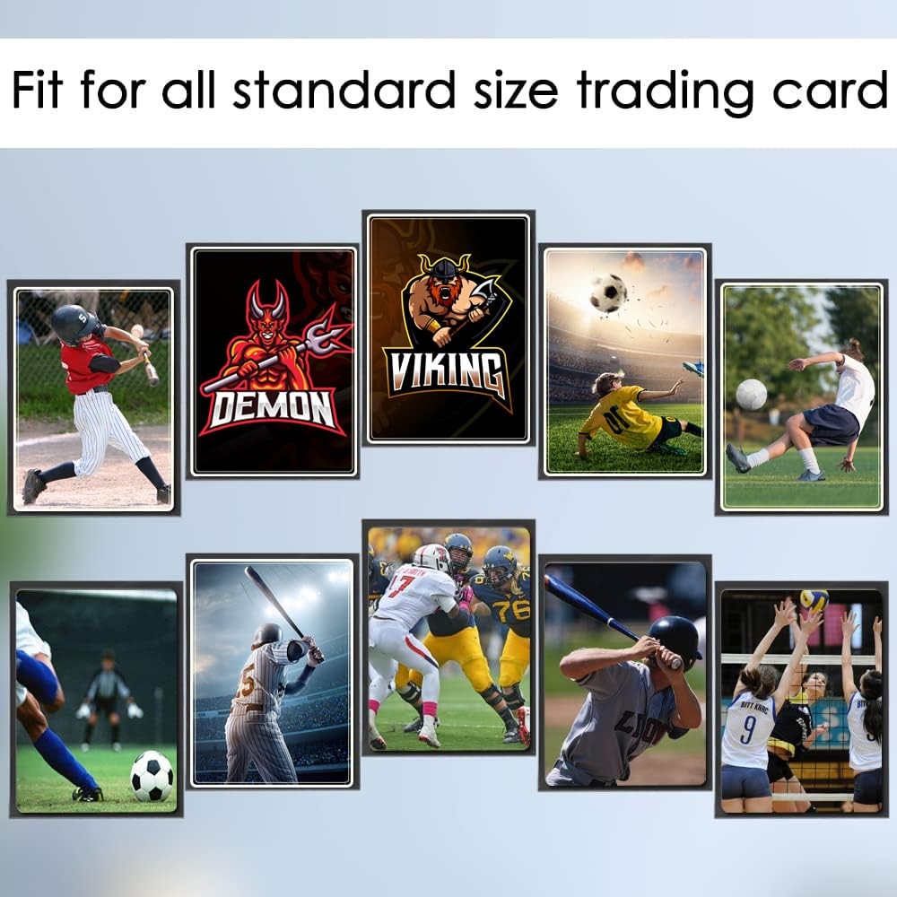 1000 Pcs Black Card Sleeves Toploaders for Trading Card, Matte Card Sleeves Deck