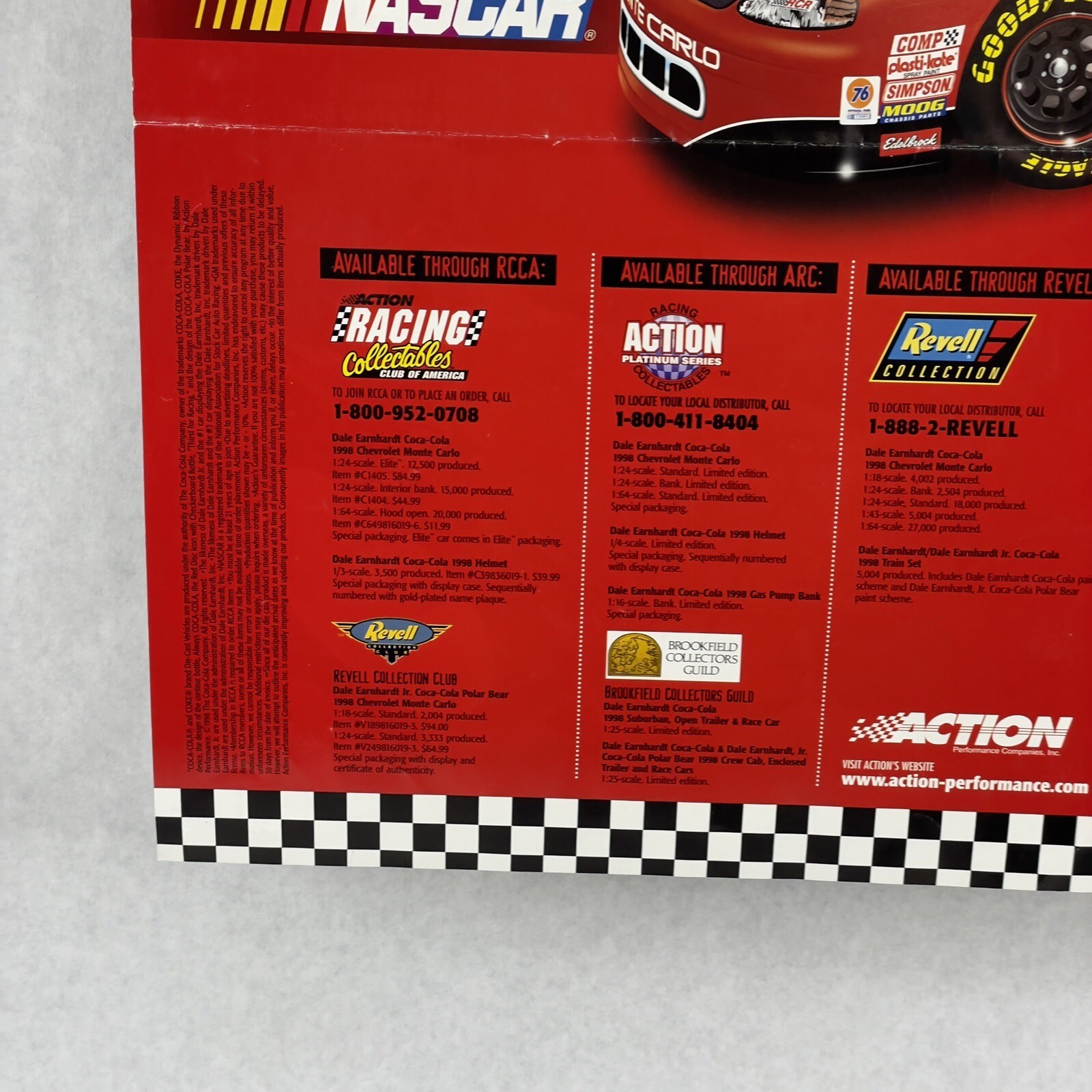 Dale Earnhardt Sr. (#3) & Jr. (#1) 1998 Coca Cola Nascar Racing Poster ￼ 16×22