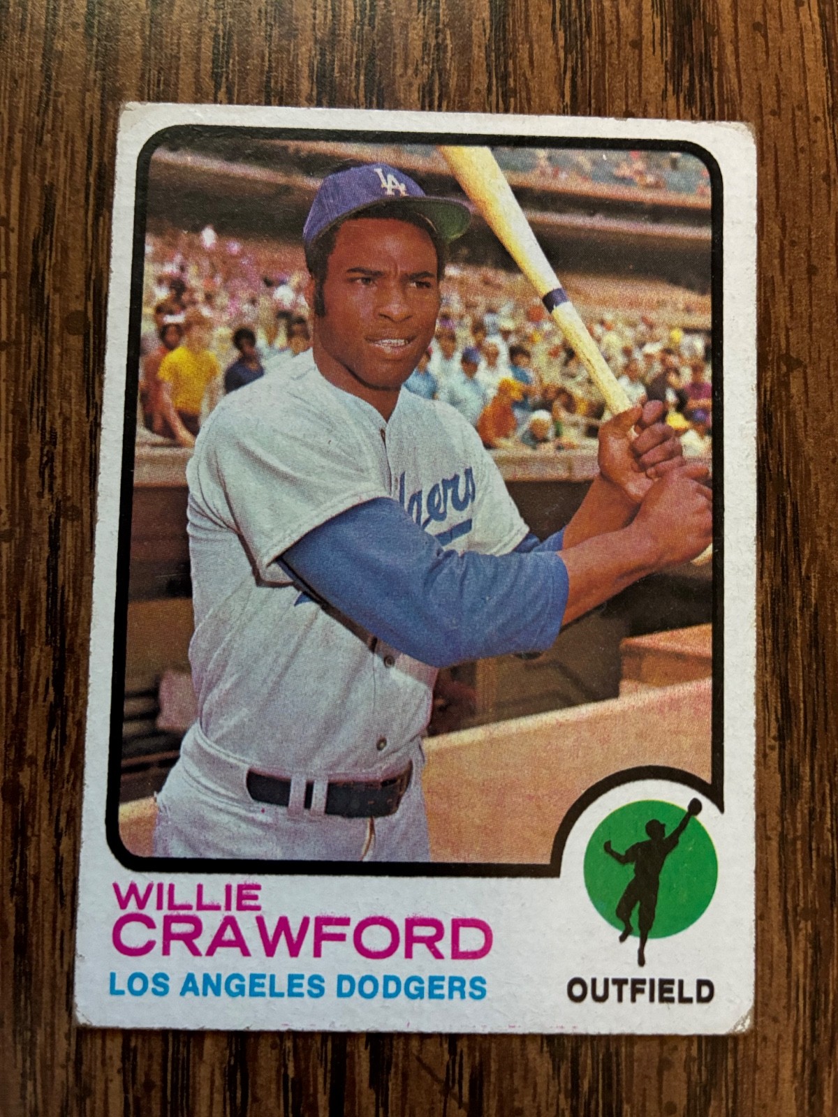 1973 Topps Willie Crawford Baseball Card Los Angeles Dodgers # 639