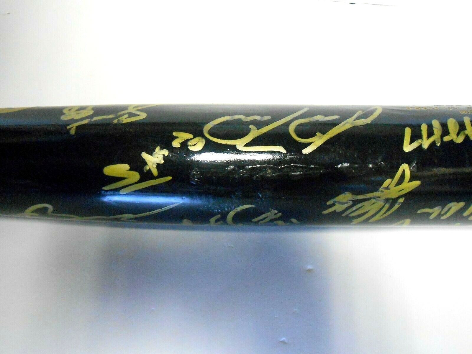 Matt Olson Marcus Semien Mike Fiers 2019 Team Signed Baseball Bat Oakland A’s