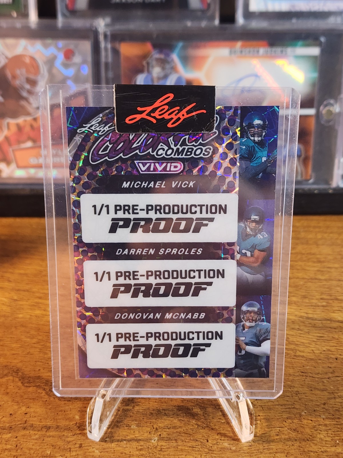2024 Leaf Vivid – Colorful Combos Trios Michael Vick, Donovan McNabb, Darren…