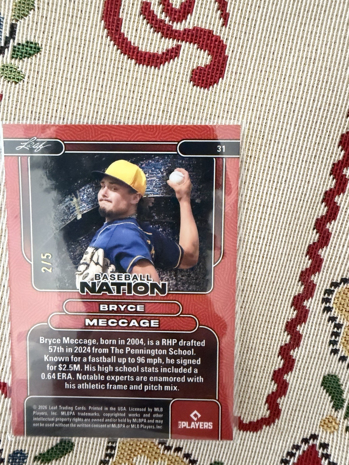 Leaf Baseball Nation 2026 MLBPA 5 Card Parallel