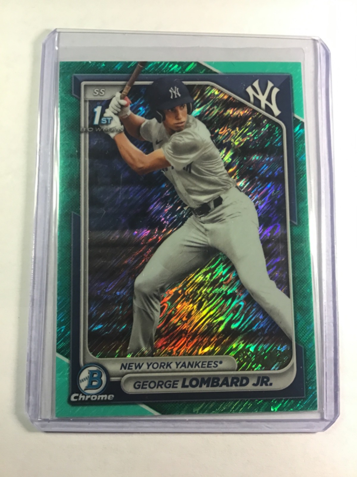 2024 Bowman George Lombard Jr. Chrome Aqua Shimmer Refractor 1st #/125 Yankees