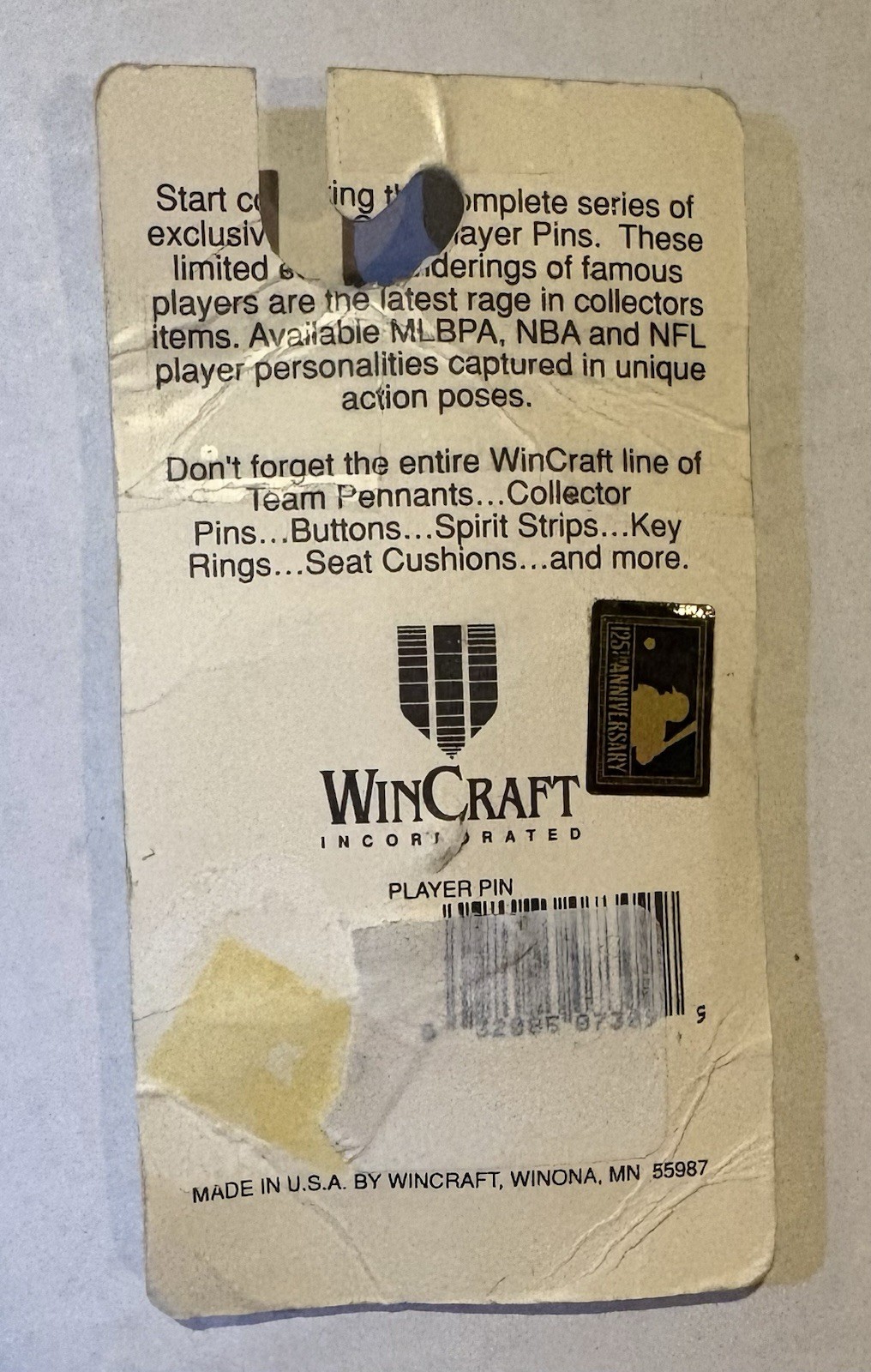 VINTAGE 1990s Factory Sealed Ken Griffey Jr. Stamp Pin Wincraft MLBPA Licensed
