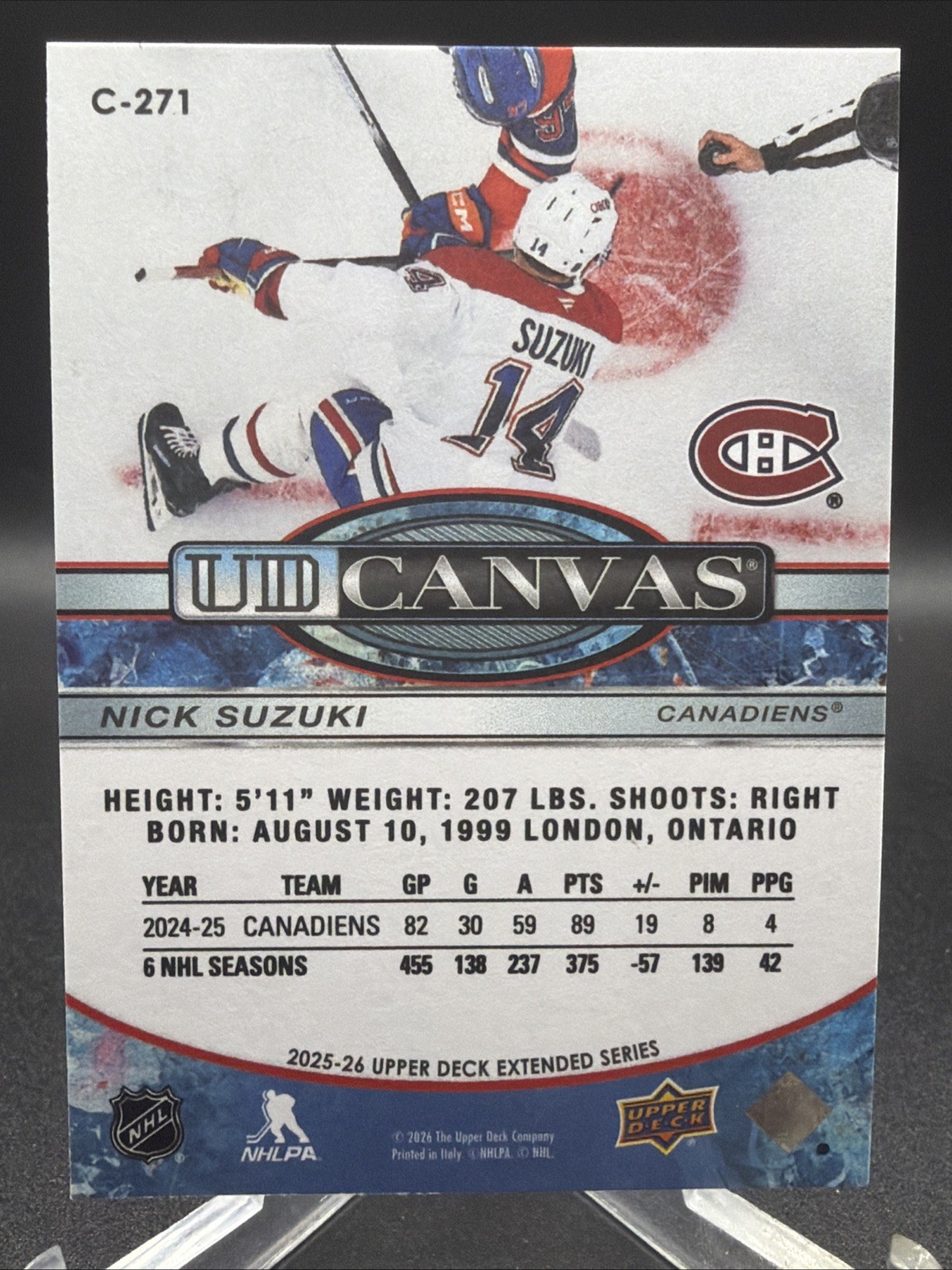 25-26 UD Extended Series Hockey Canvas C-271 Nick Suzuki