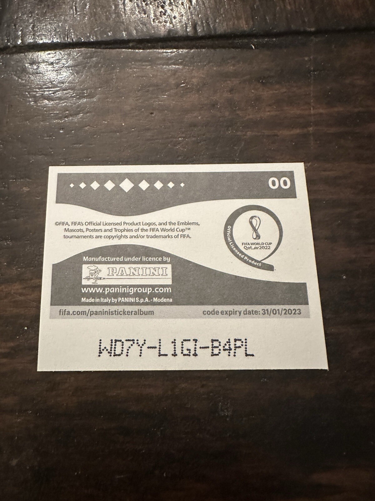 2022 FIFA WC Qatar PANINI Sticker PANINI FOOTBALL Kick LOGO 00 Foil