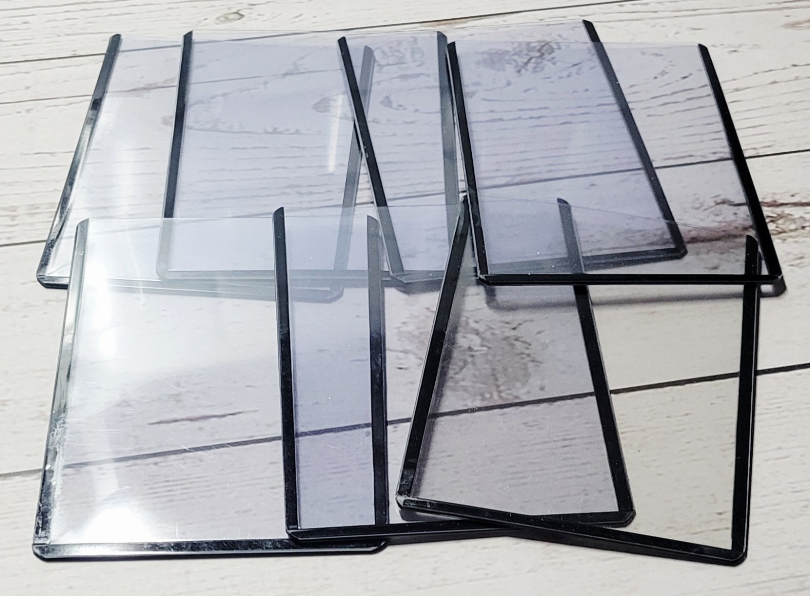 Lot of 100 Used Clear Plastic 3″×4″ Card Top Loaders w/Black Boarders – 35pt