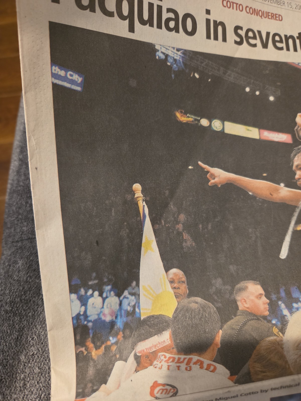 Manny Pacquiao Autographed Las Vegas Newspaper With Photo Proof