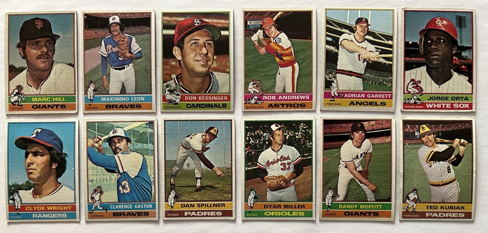 1976 Topps Lot 544 Assorted Cards