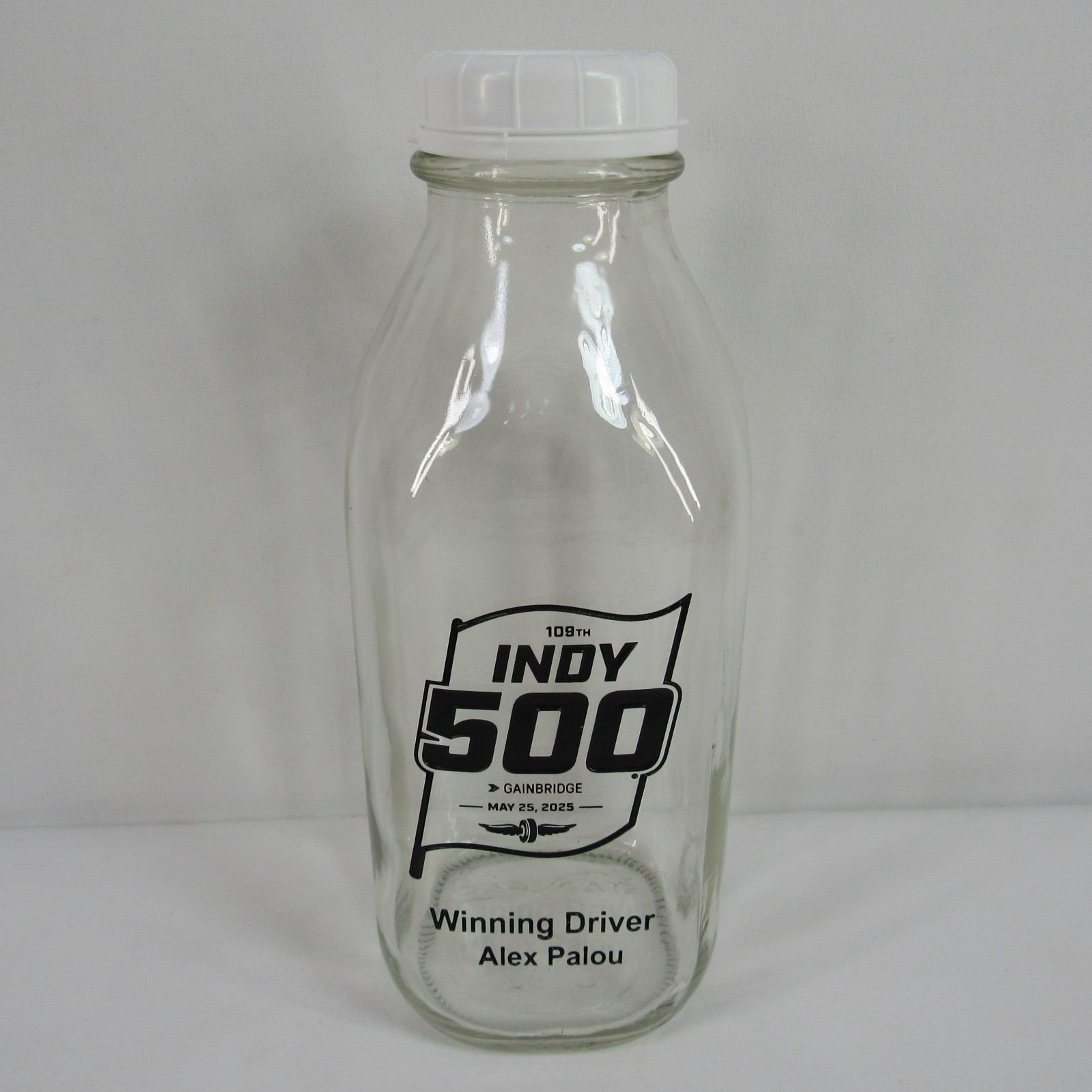 2025 Indy 500 Replica Milk Bottle 1 QT. Winning Driver Alex Palou Chip Ganassi
