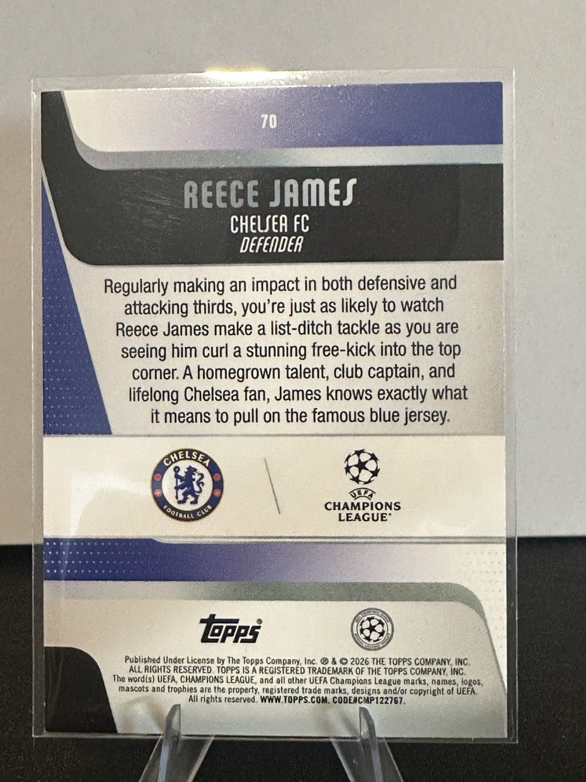 Topps 2025-26 UEFA Club Competitions Reece James #70 Chelsea FC /25
