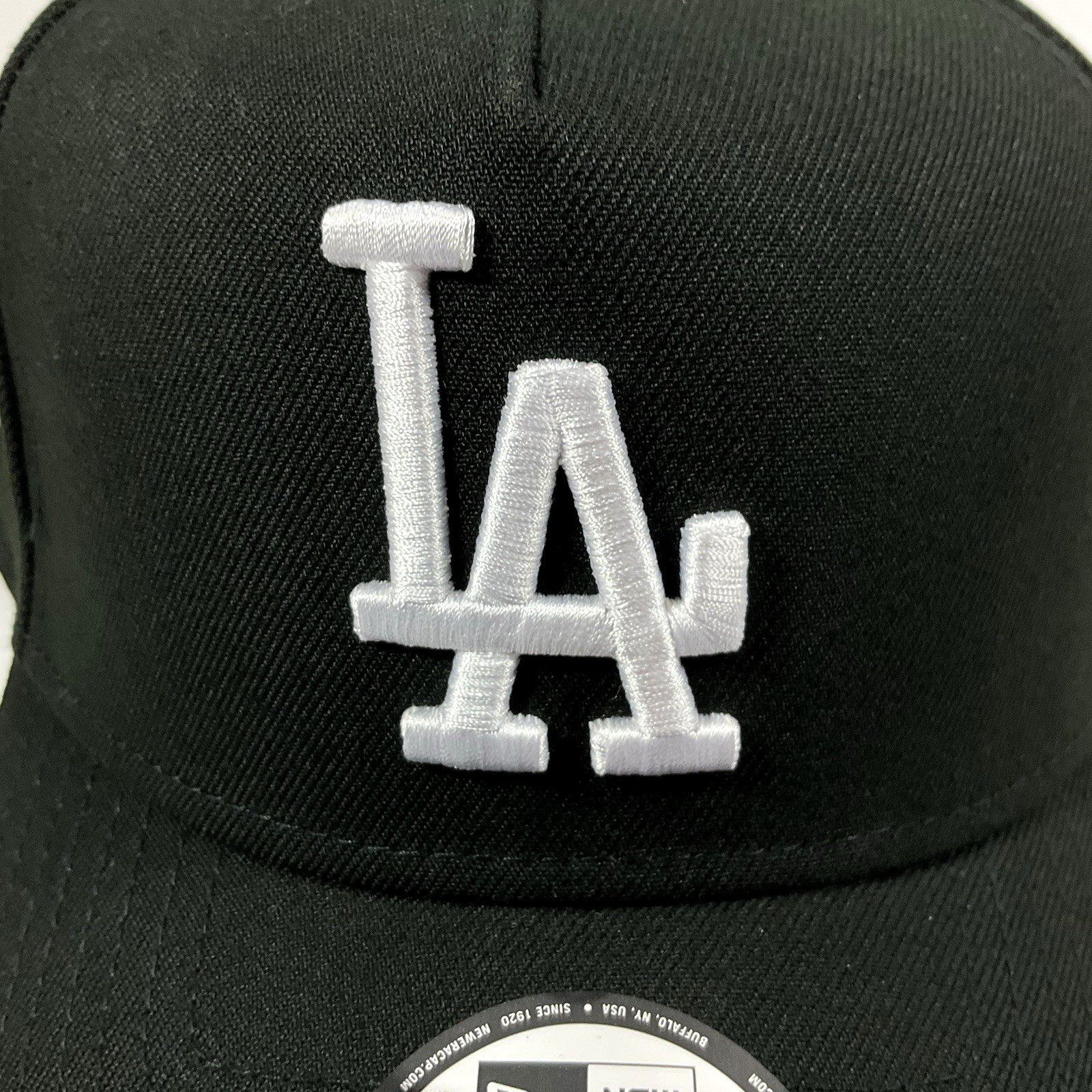 New Era LA Dodgers Exclusive Black White 9FORTY A-Frame Snapback Hat Cap