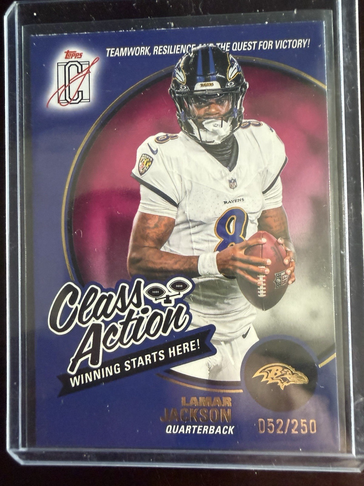 2025 Topps Signature Class Class Action Insert CA-3 Lamar Jackson #44/250 Ravens