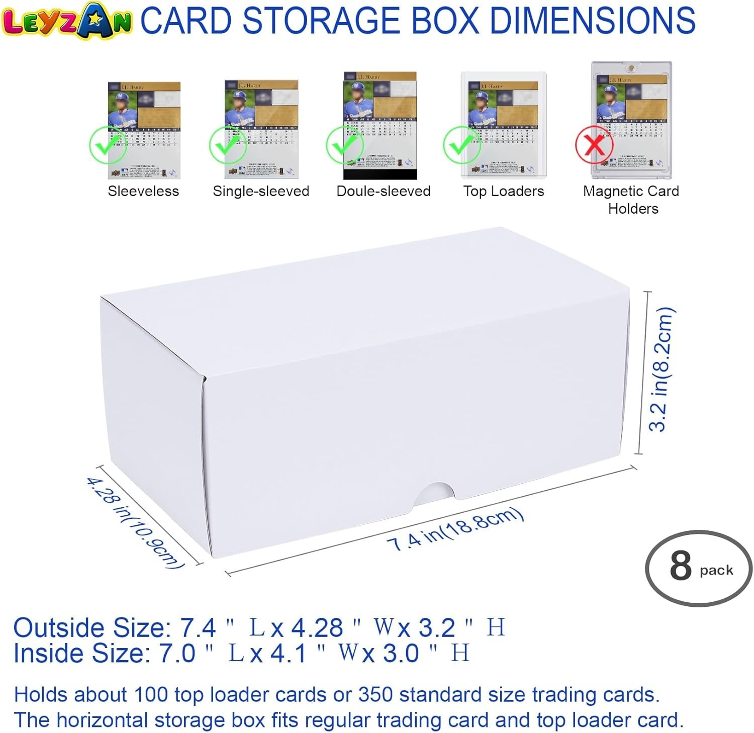 Stackable 7-Inch Toploader Storage Box for Trading Cards – 800 Count Capacity