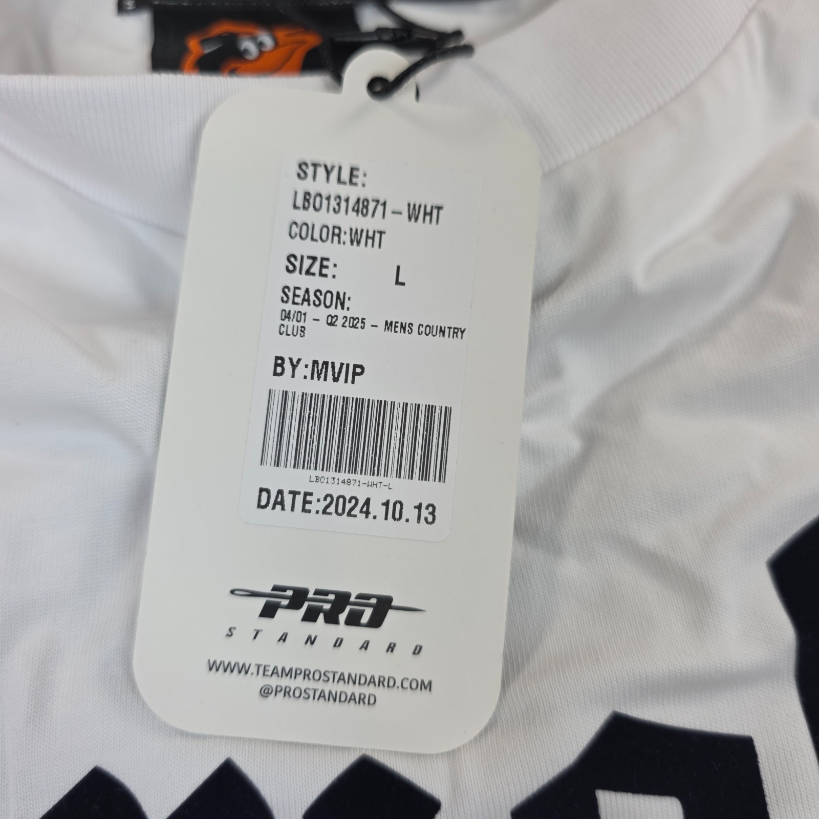 Pro Standard T-Shirt Mens L White Baltimore Orioles MLB Logo Country Club NWT