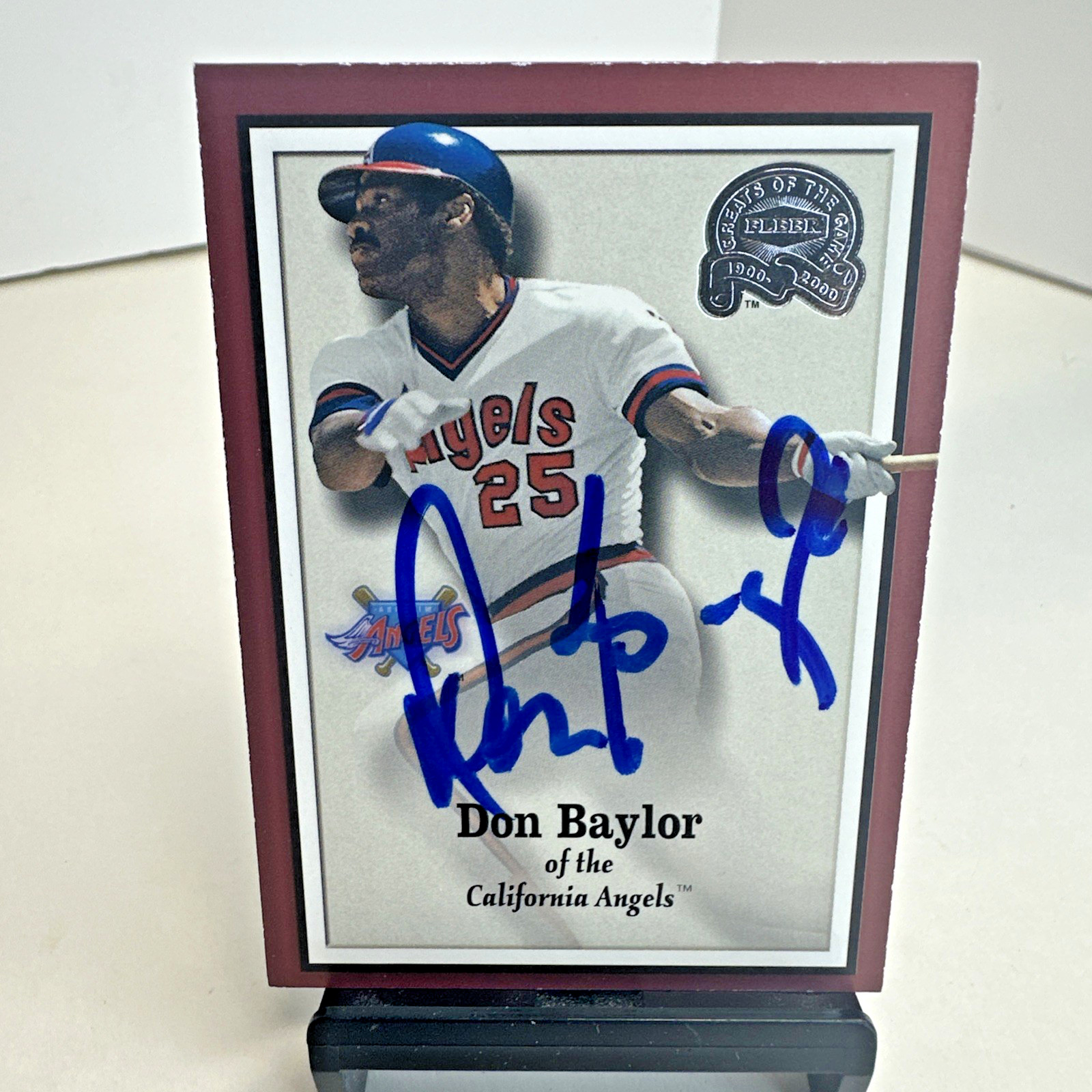 DON BAYLOR 2000 Fleet Greats of the Game On Card Autograph California Angels