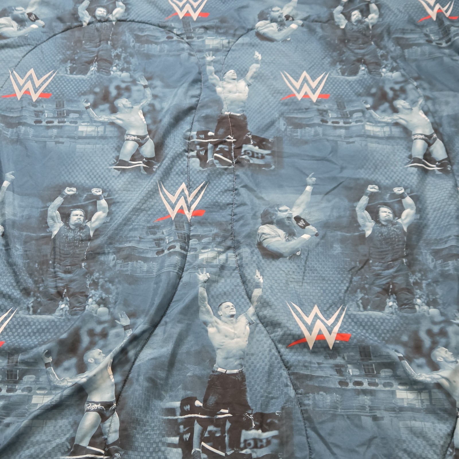 WWE 2015 Reversible Comforter Blanket 84×62″ John Cena Roman Reigns Randy Orton