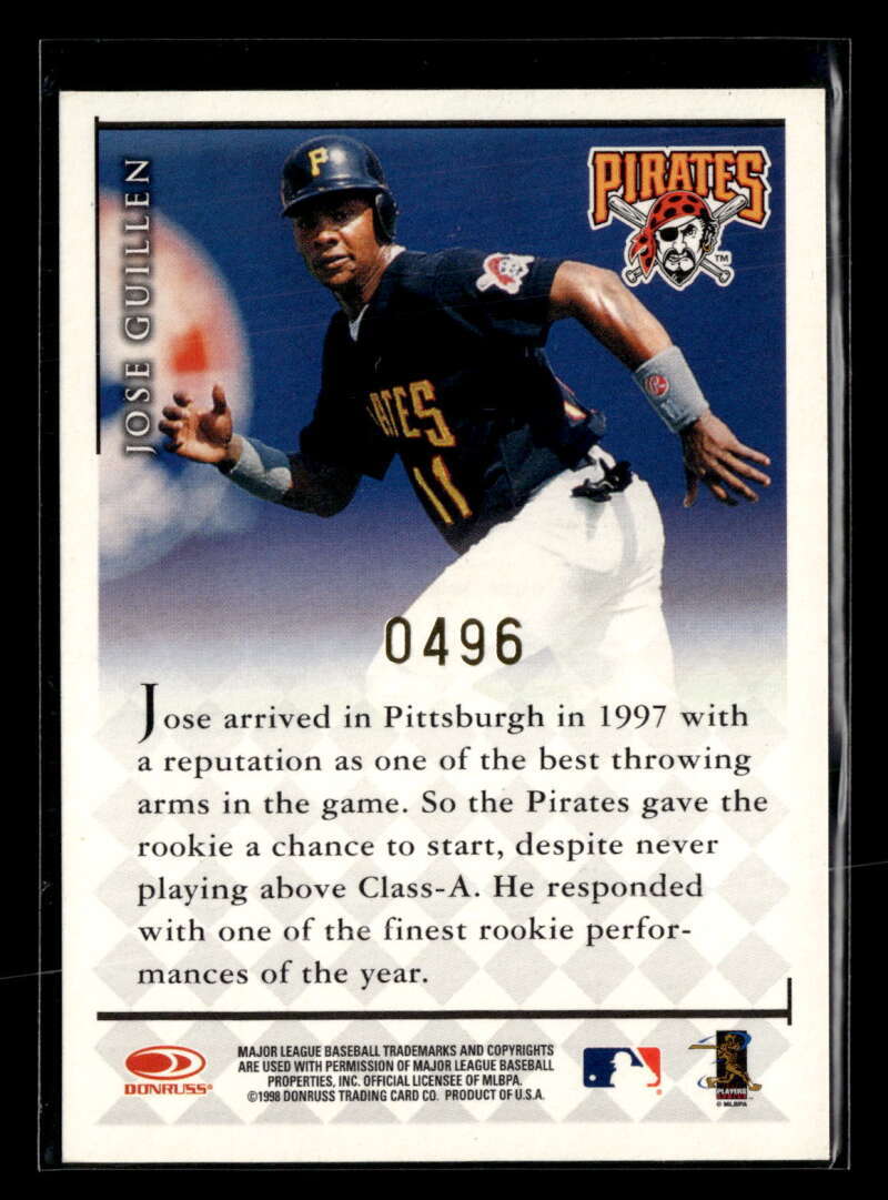 1998 Donruss Signature Jose Guillen Millennium Marks Autograph Auto /1100 FX1701