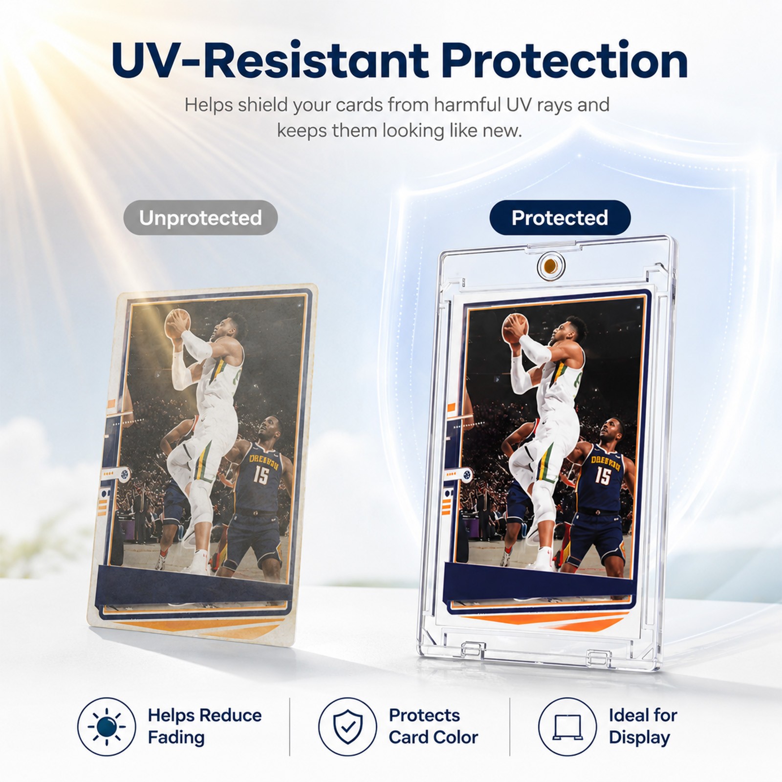 25/50pcs Magnetic Card Holders 75/100/130/180pt Sports Trading Card Display Case