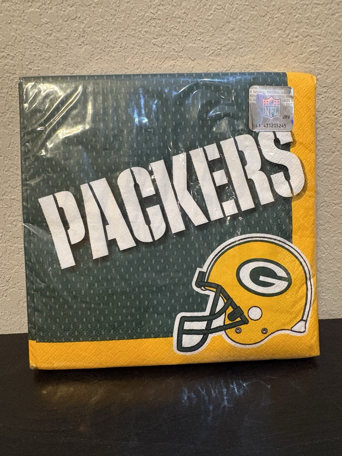 Green Bay Packers NFL Napkins 36-2 PLY 12 7/8” X 12 7/8” Square New In Packaging