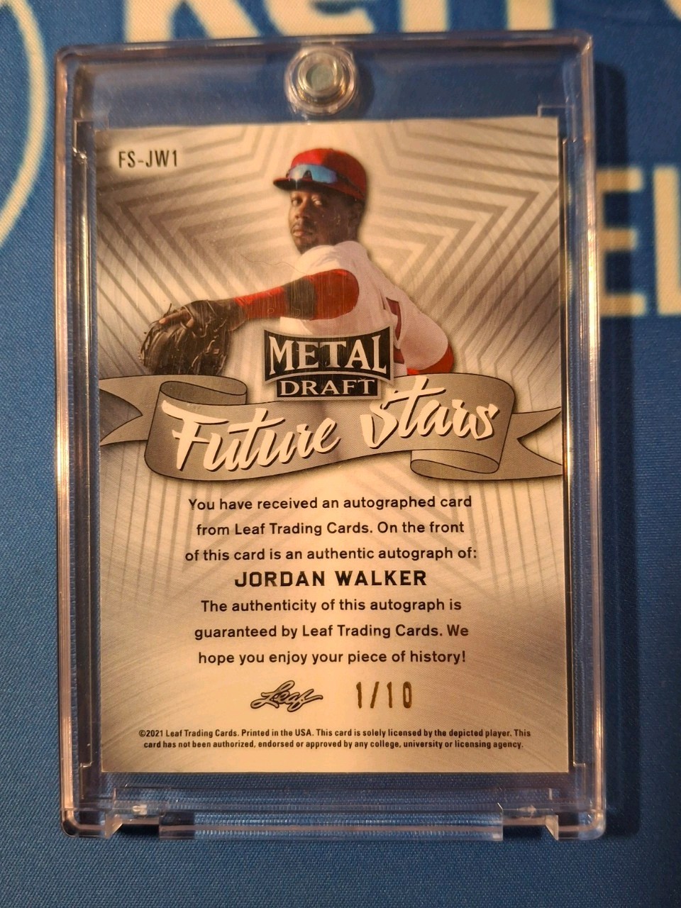 2021 Leaf Metal Draft Jordan Walker Future Stars Green Auto #1/10 – #FS-JW1