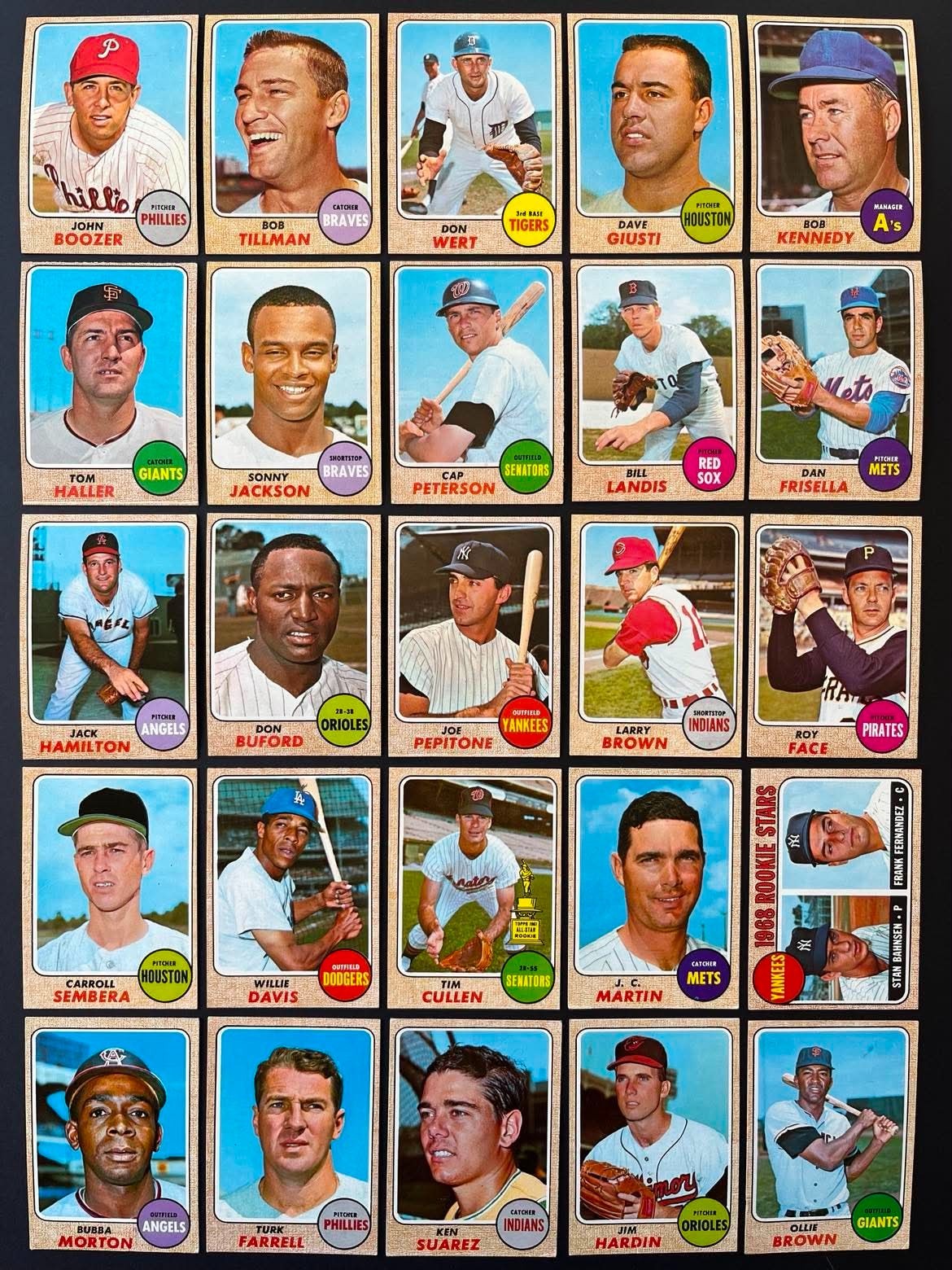 1968 Topps Baseball Card Set -247 DIFFERENT CARDS – Condition Varies – Vintage