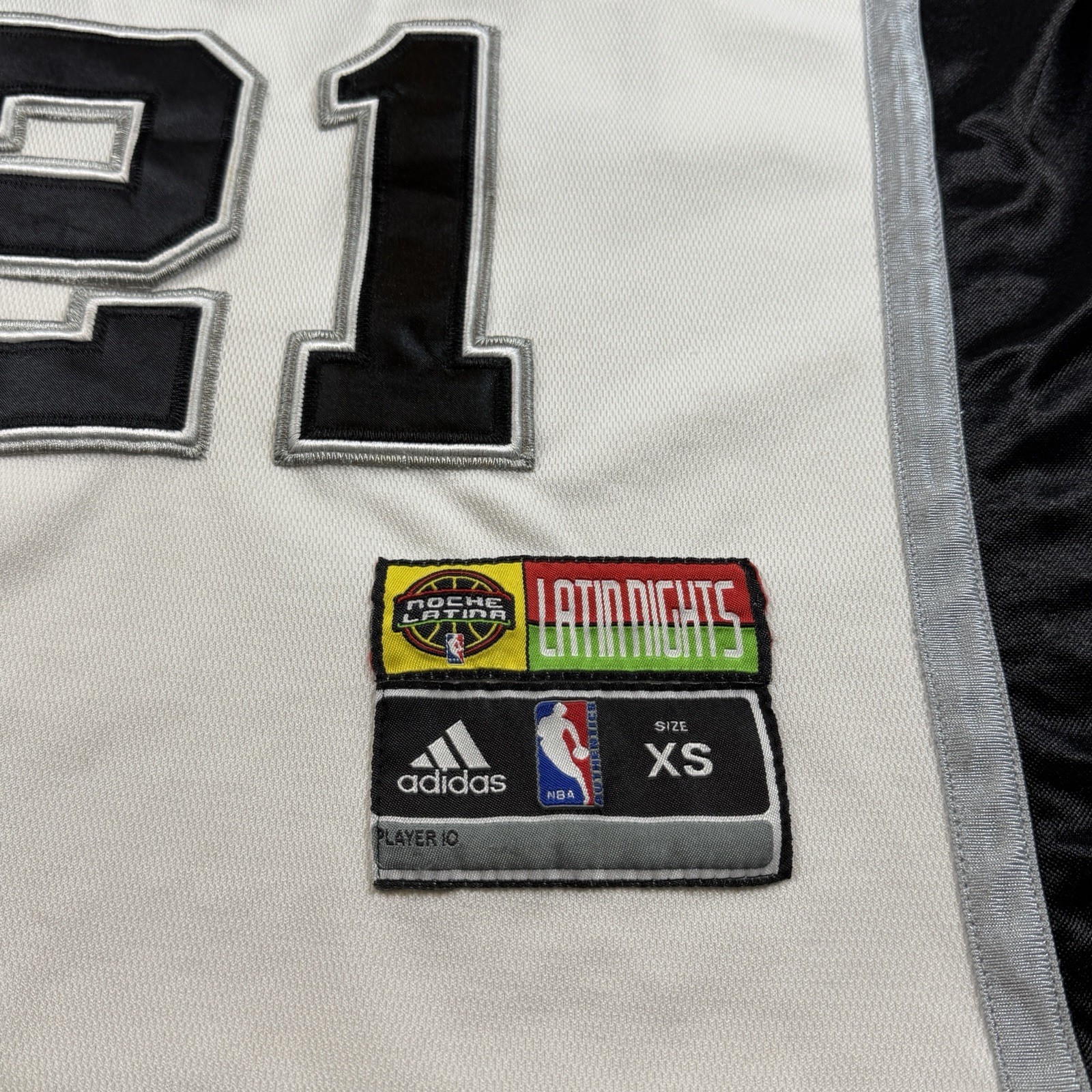 Tim Duncan San Antonio Spurs Noche Latina Adidas XS Jersey NBA Latin Night