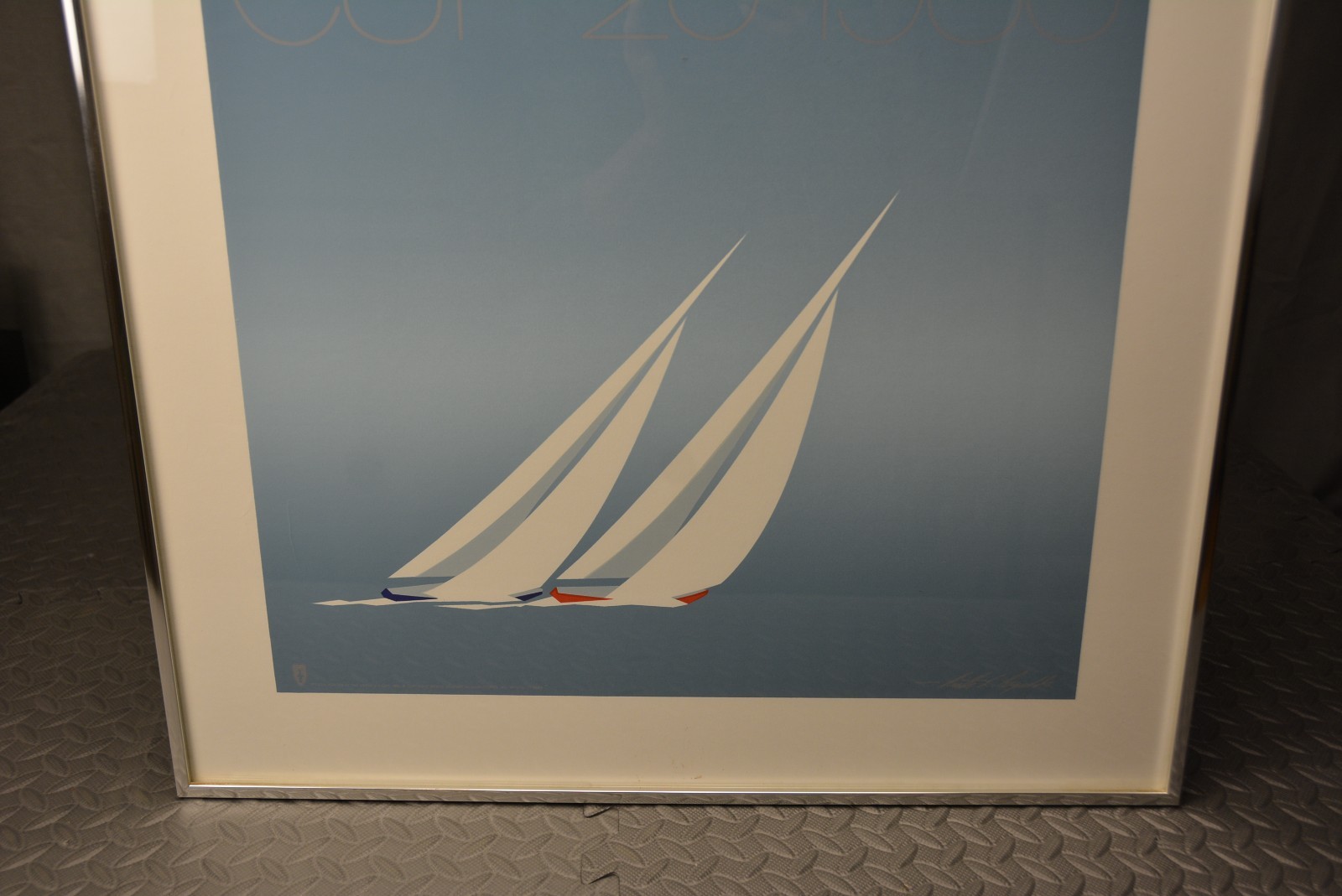 Rare Vintage 1983 America’s Cup 25 Framed Poster – Hand-Signed by Keith Reynolds