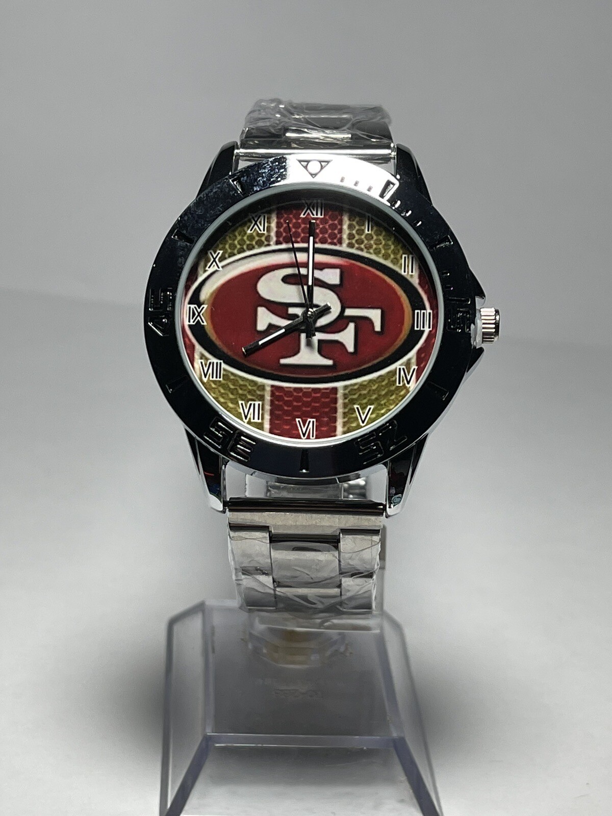 San Francisco 49ers Football Team Logo Men’s Stainless-Steel Silver Watch NEW