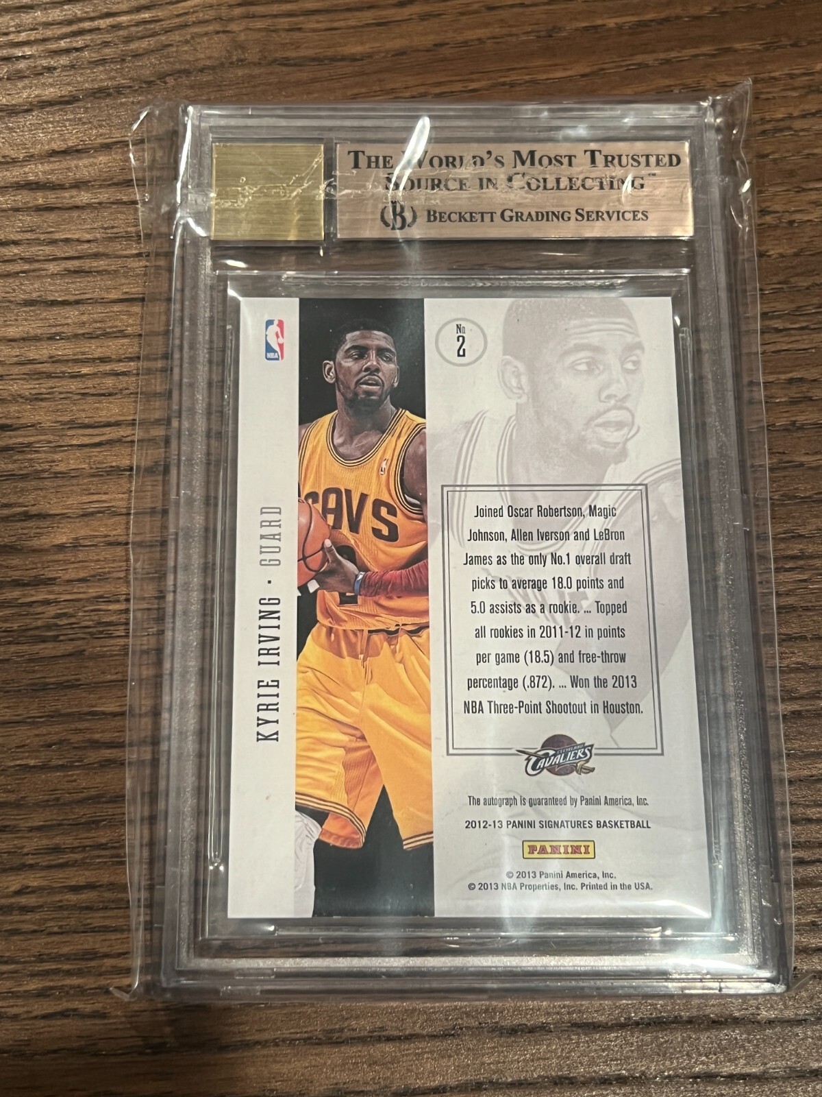 BGS 9.5 2012-13 Panini Signatures Kyrie Irving Rookie Autograph #2 /49