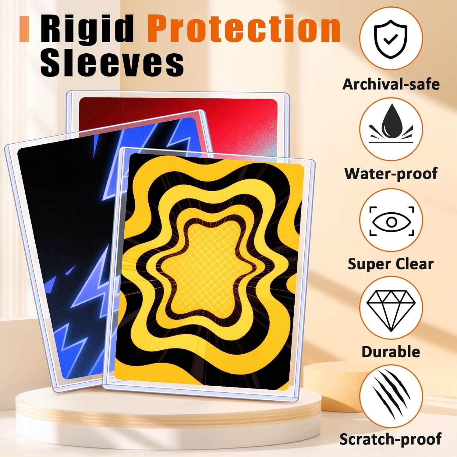 Jumbo Card Hard Sleeves, Top Loader for 5.4X7.4″ Jumbo Card -12 Pack