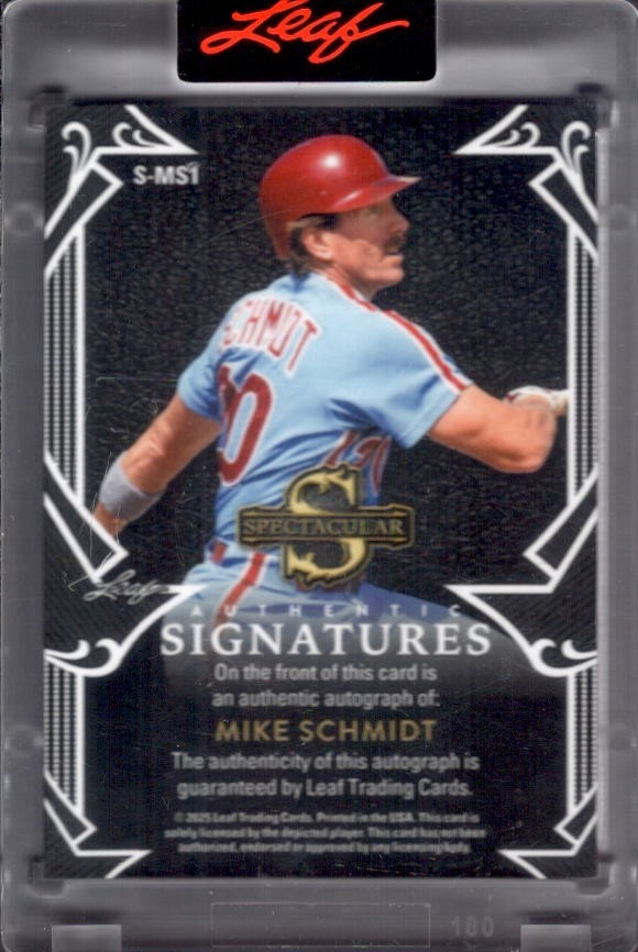 MIKE SCHMIDT 2025 Leaf Spectacular Signatures Silver Autograph Auto #15/30