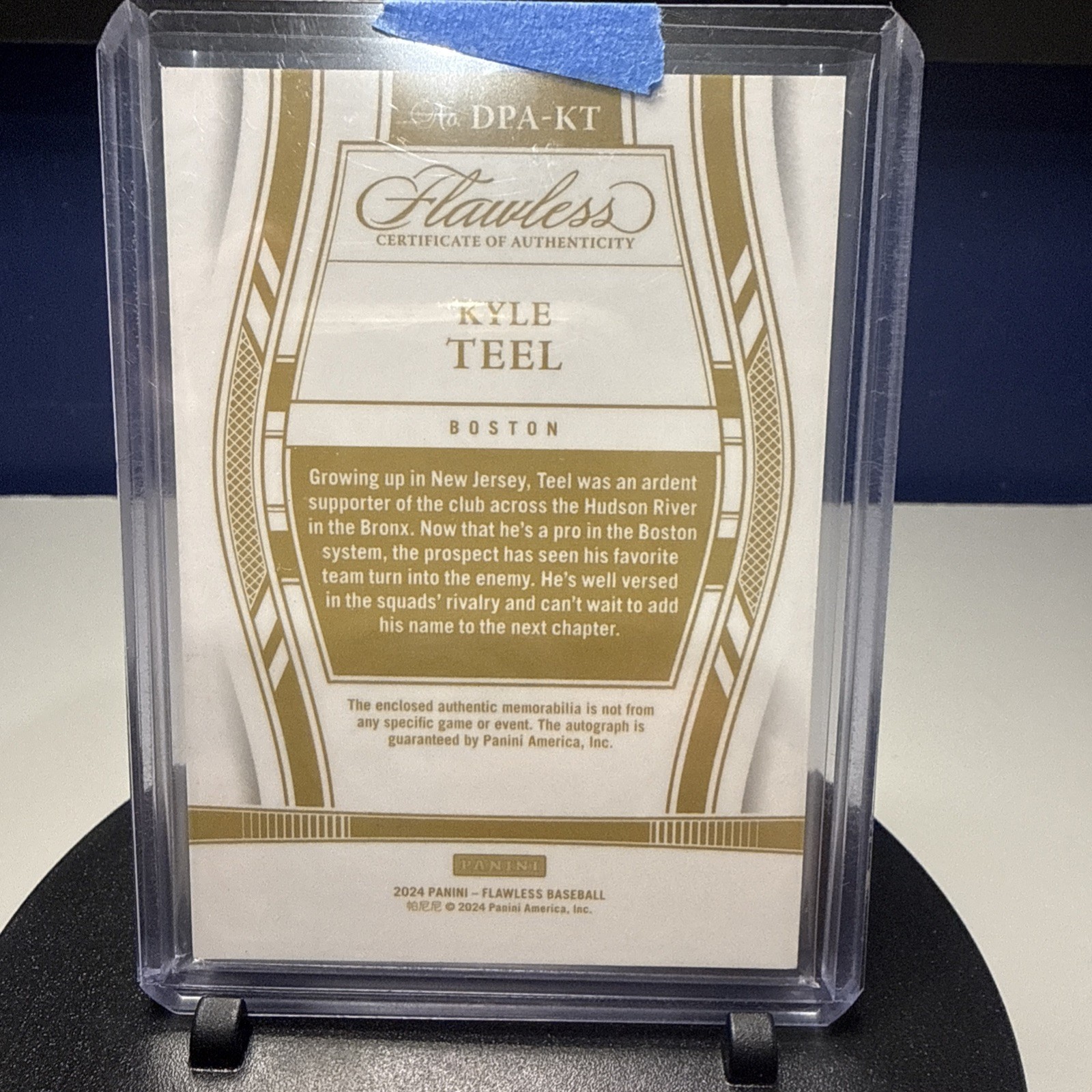 2024 Panini Flawless – Draft Patch Autographs Kyle Teel #DPA-KT Emerald /5