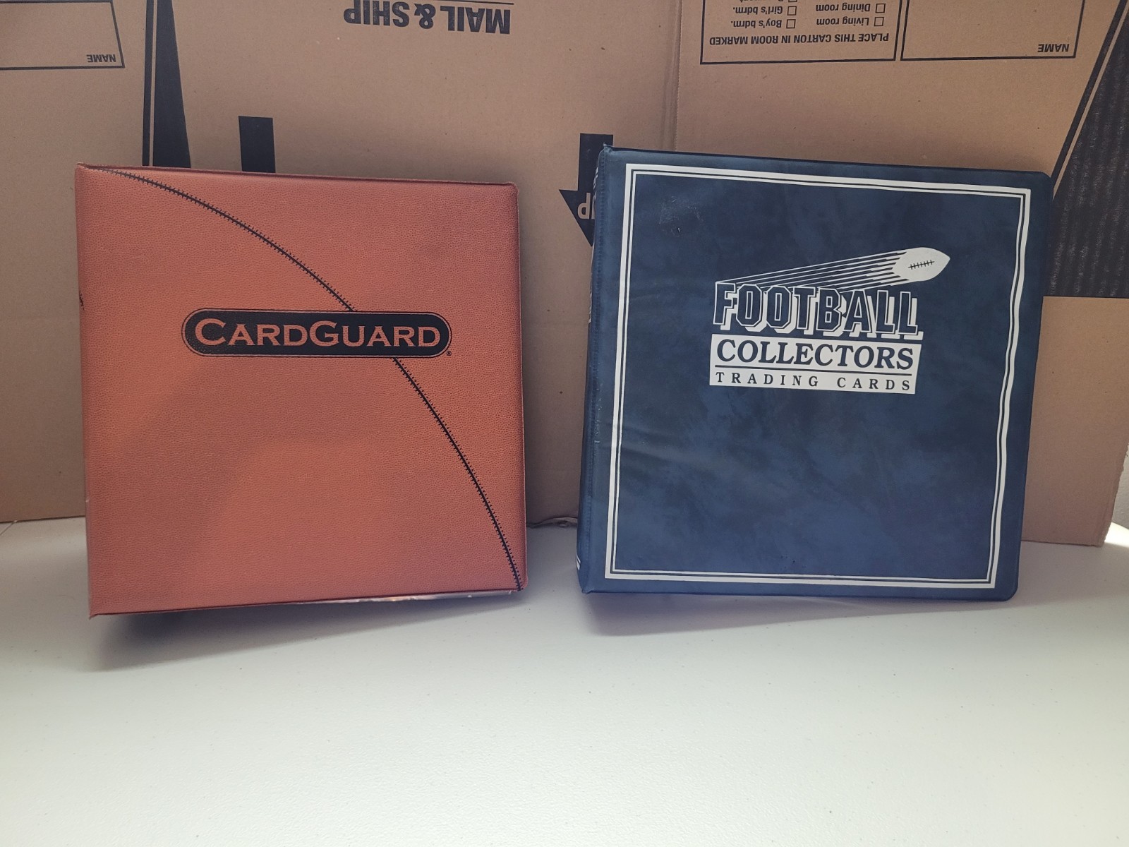 Basketball/Football Card Collector’s Binder Lot of 2 w/ Clear Card Sheets Inside