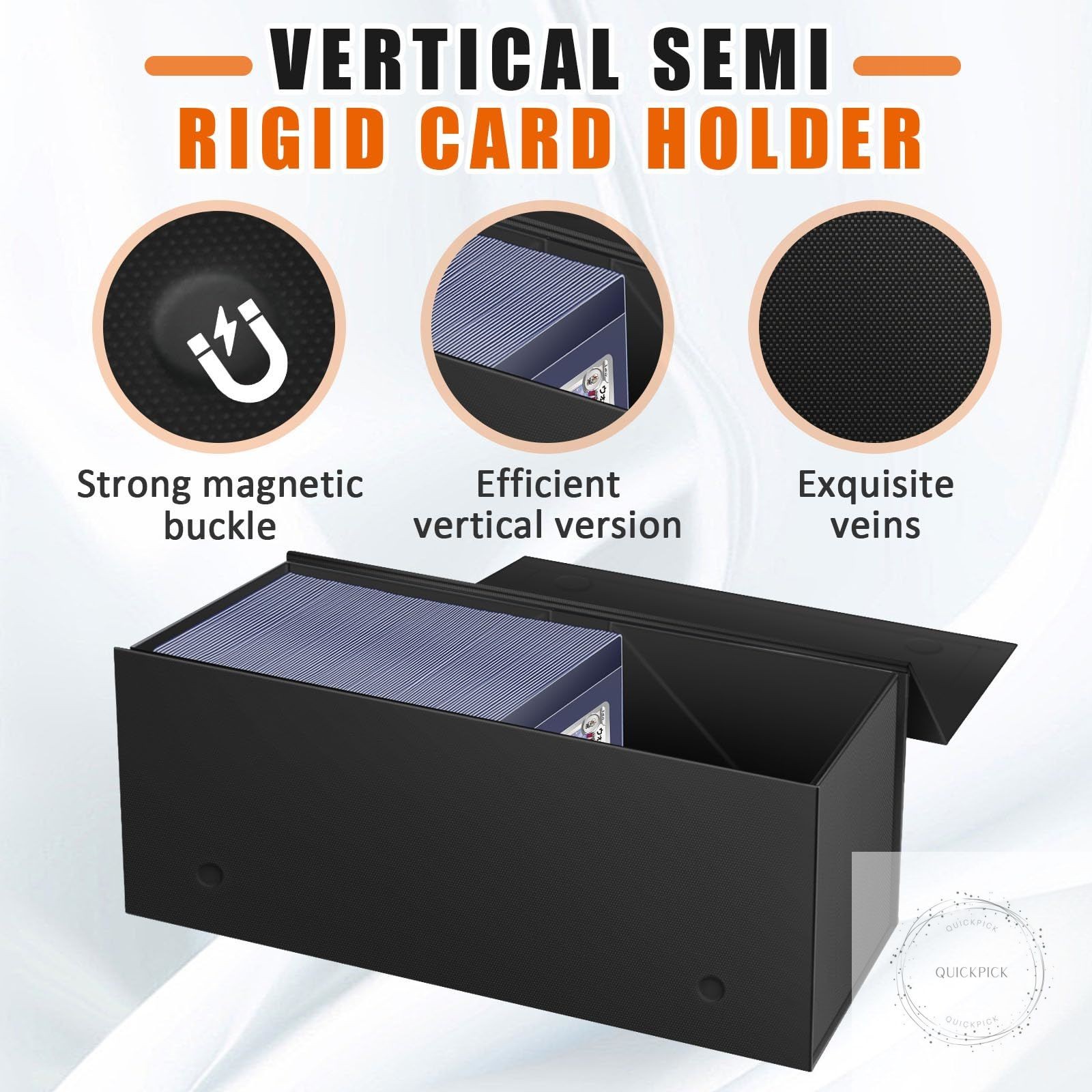 Semi Rigid Card Holder, Magnetic and Semi Rigid Card Storage Box – 1ct, Black