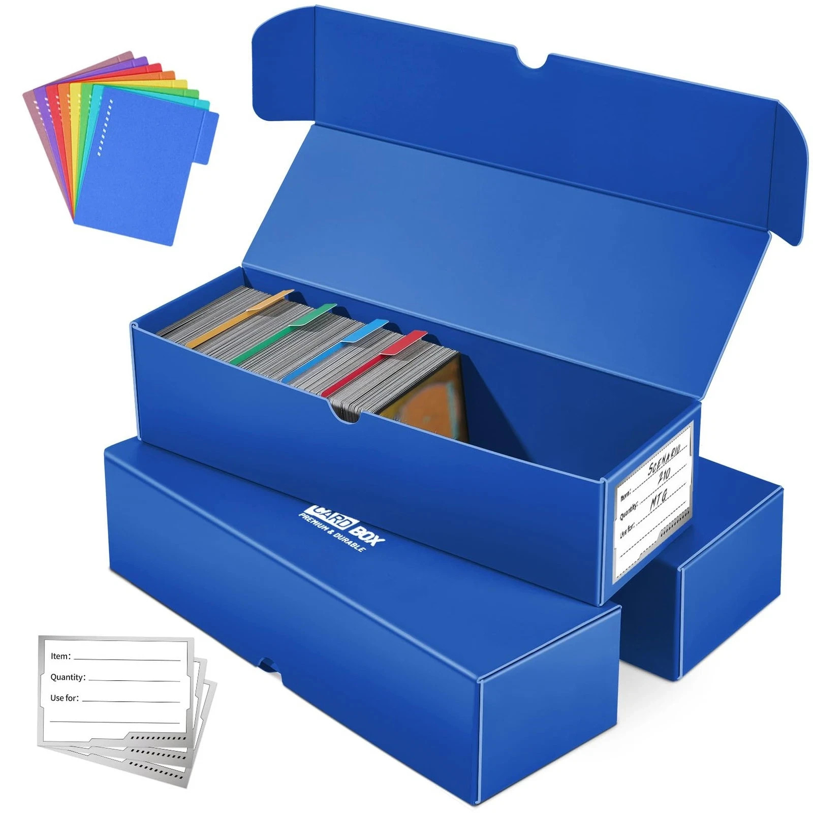 3 Pack Trading Card Storage Box with Dividers and Labels for Collector